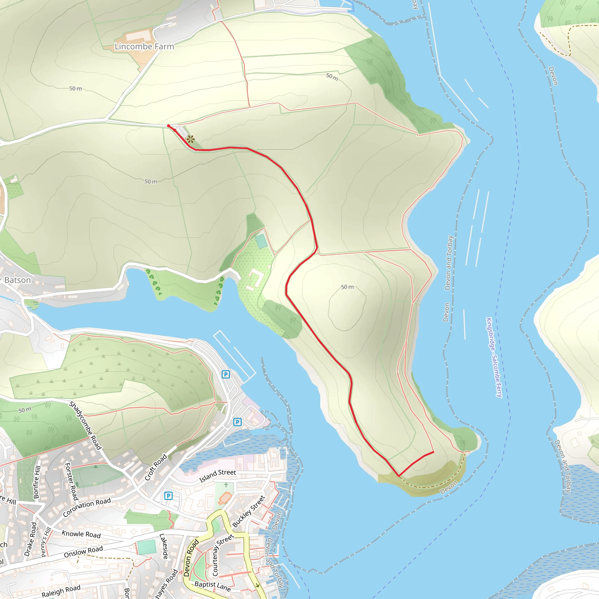 Salcombe to Snapes Walk mobile static map