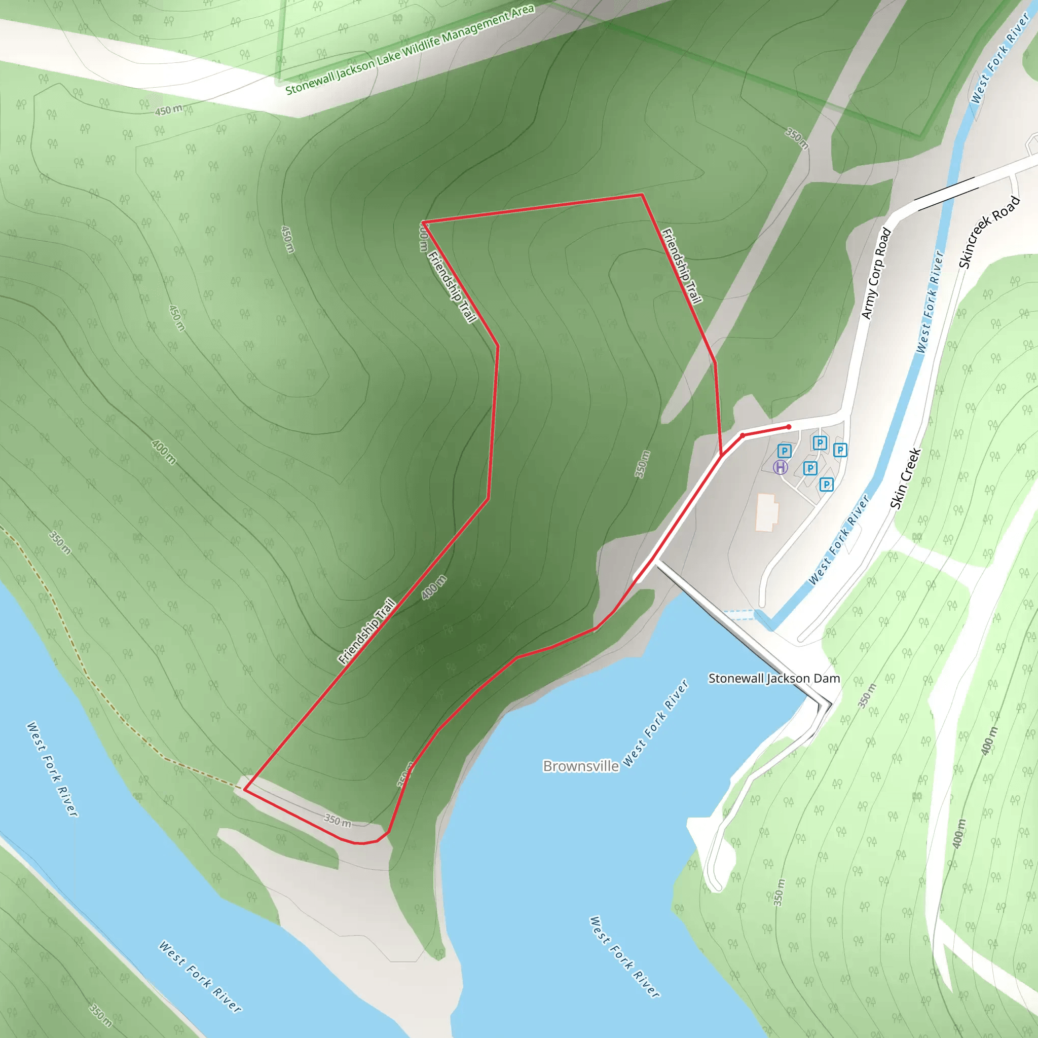 Friendship Loop Trail mobile static map
