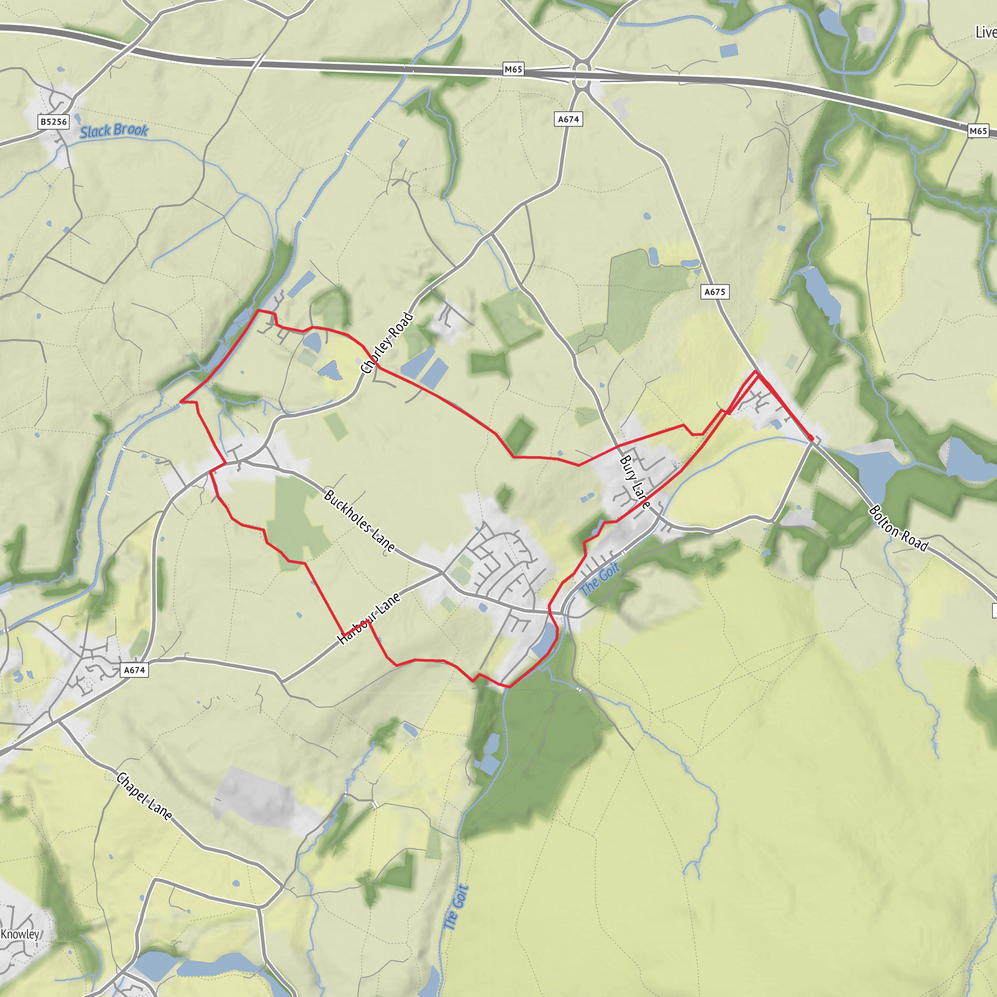 Abbey Village, Brinscall and Higher Wheelton Loop mobile static map