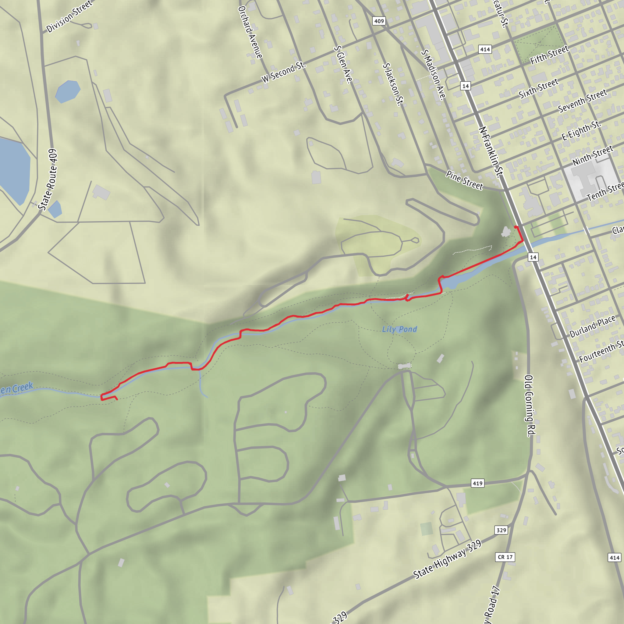 Minnehaha Falls, Central Cascade and Rainbow Falls mobile static map