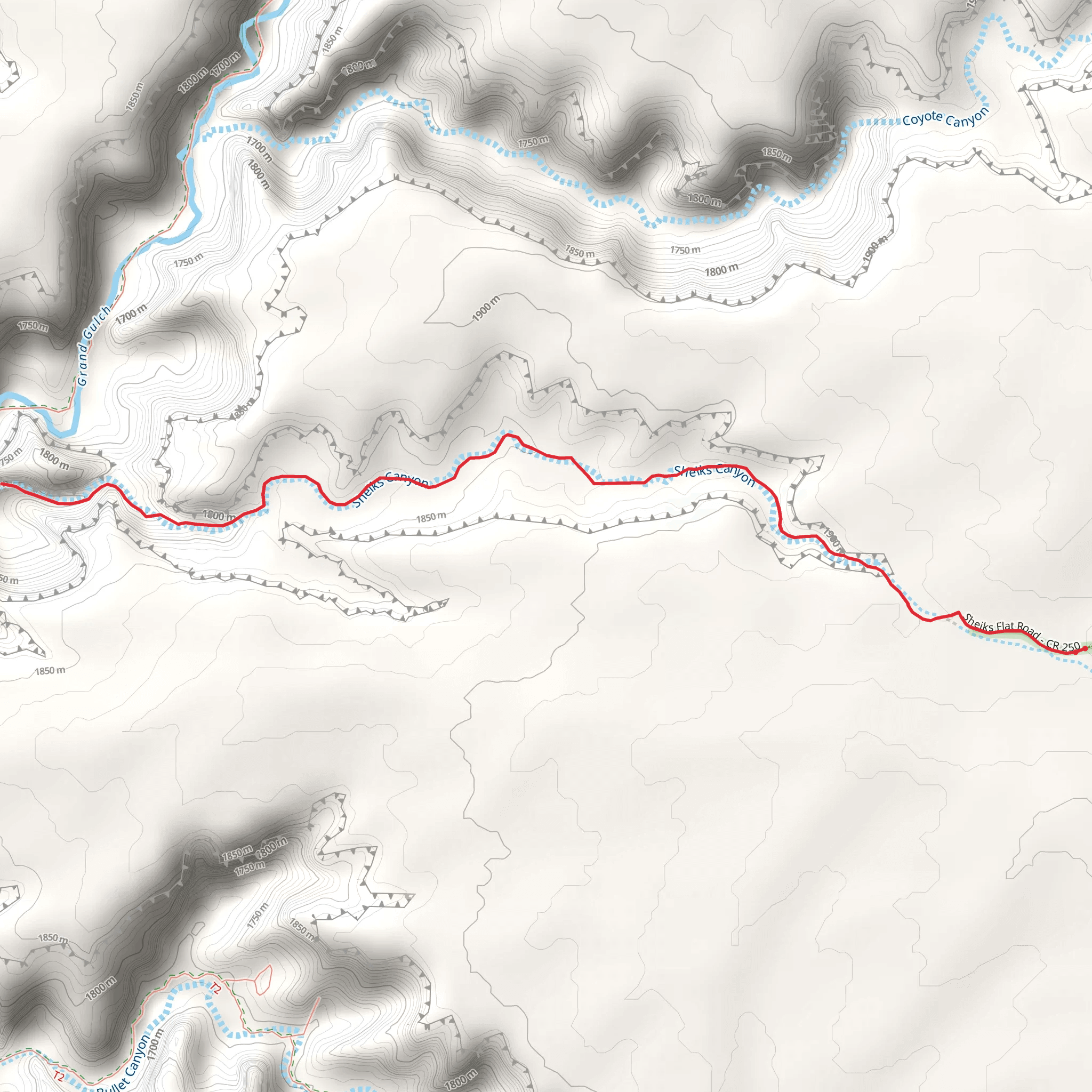 Sheiks Canyon Trail mobile static map