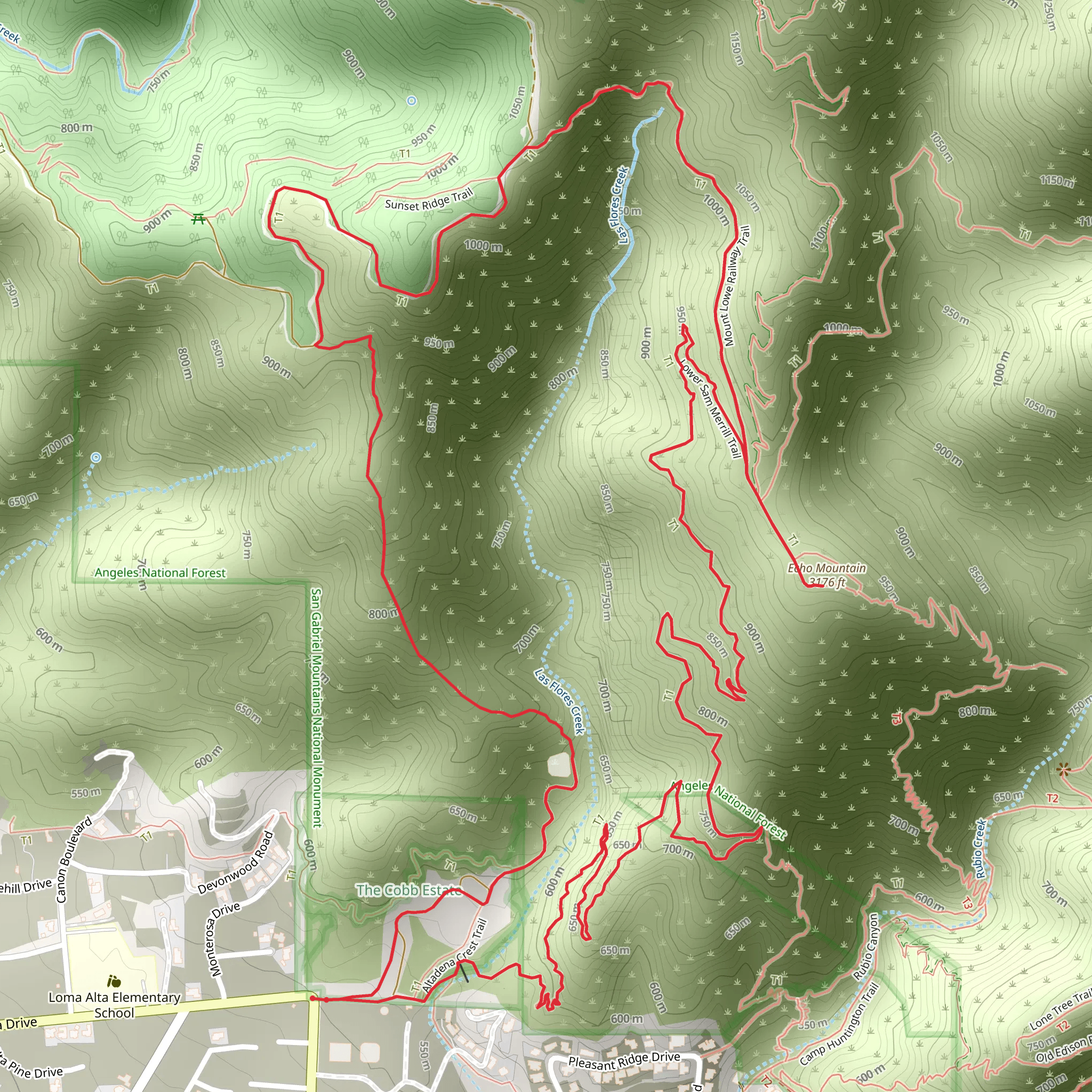 Firebreak, Echo Mountain and Lower Sam Merrill Loop Trail | Los