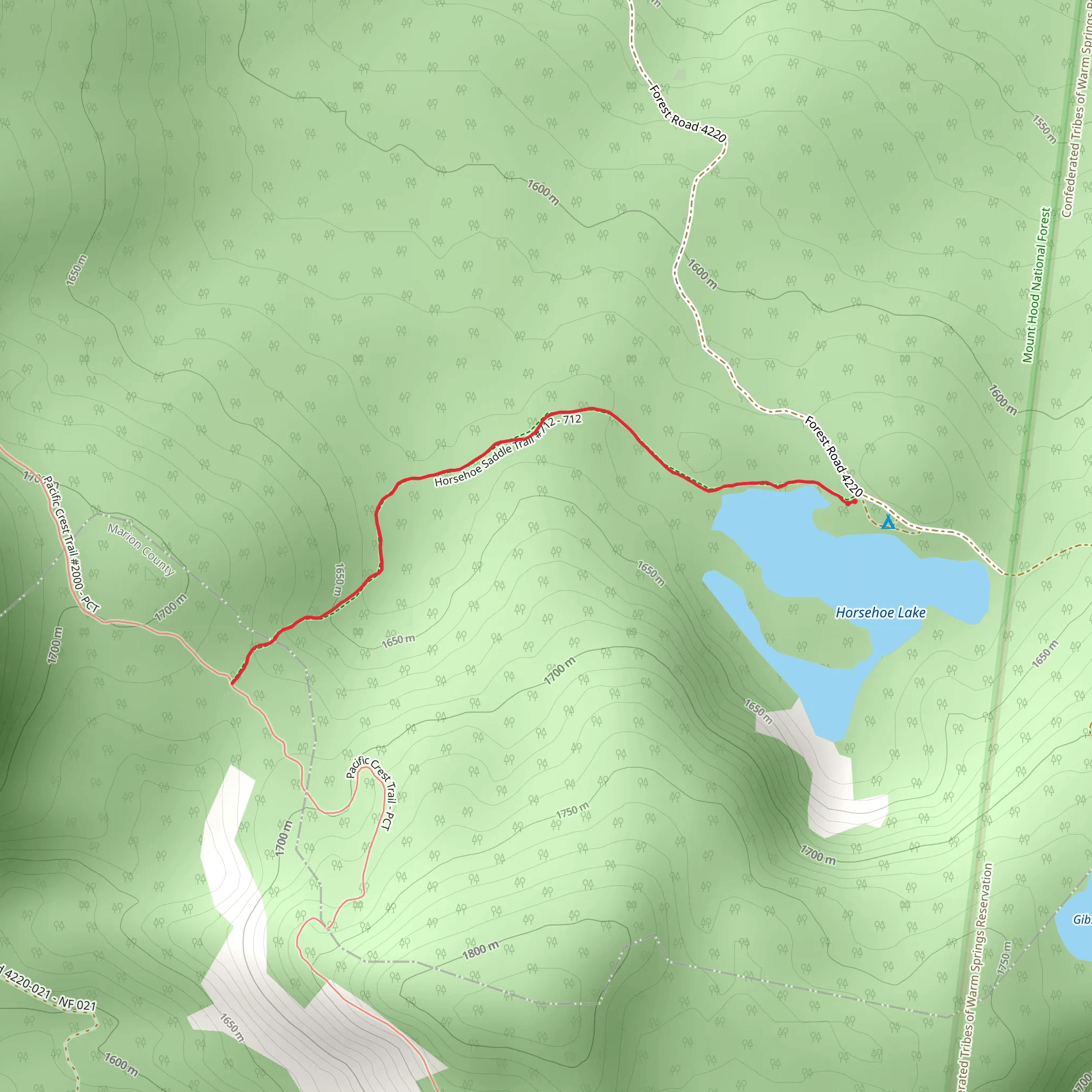 Horseshoe Saddle Trail mobile static map