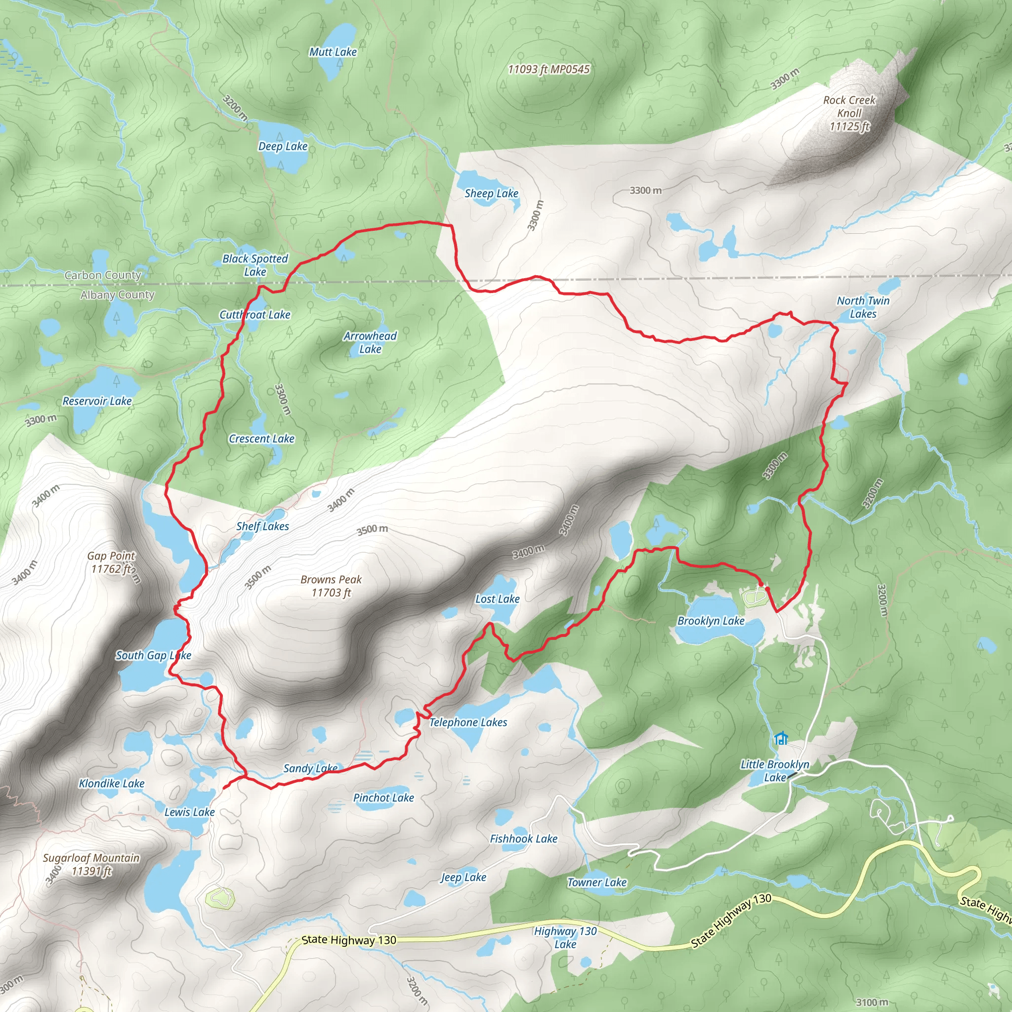 Lost Glacier Lakes Trail and Gap Lakes Trail mobile static map