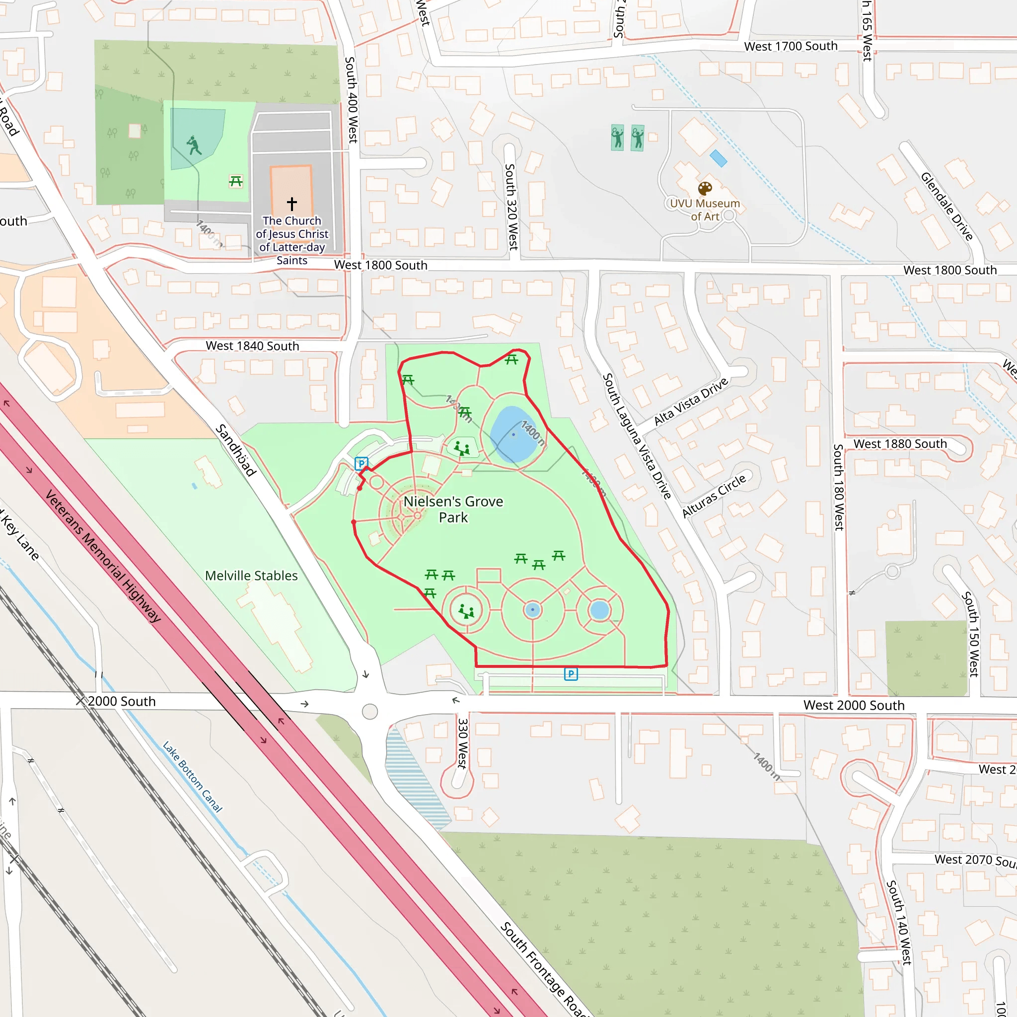 Nielsen's Grove Park Loop mobile static map