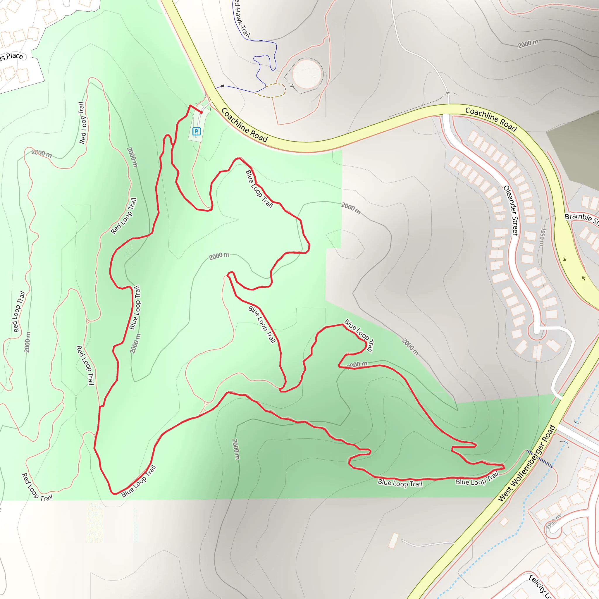 Blue Loop Trail - Coachline Road mobile static map