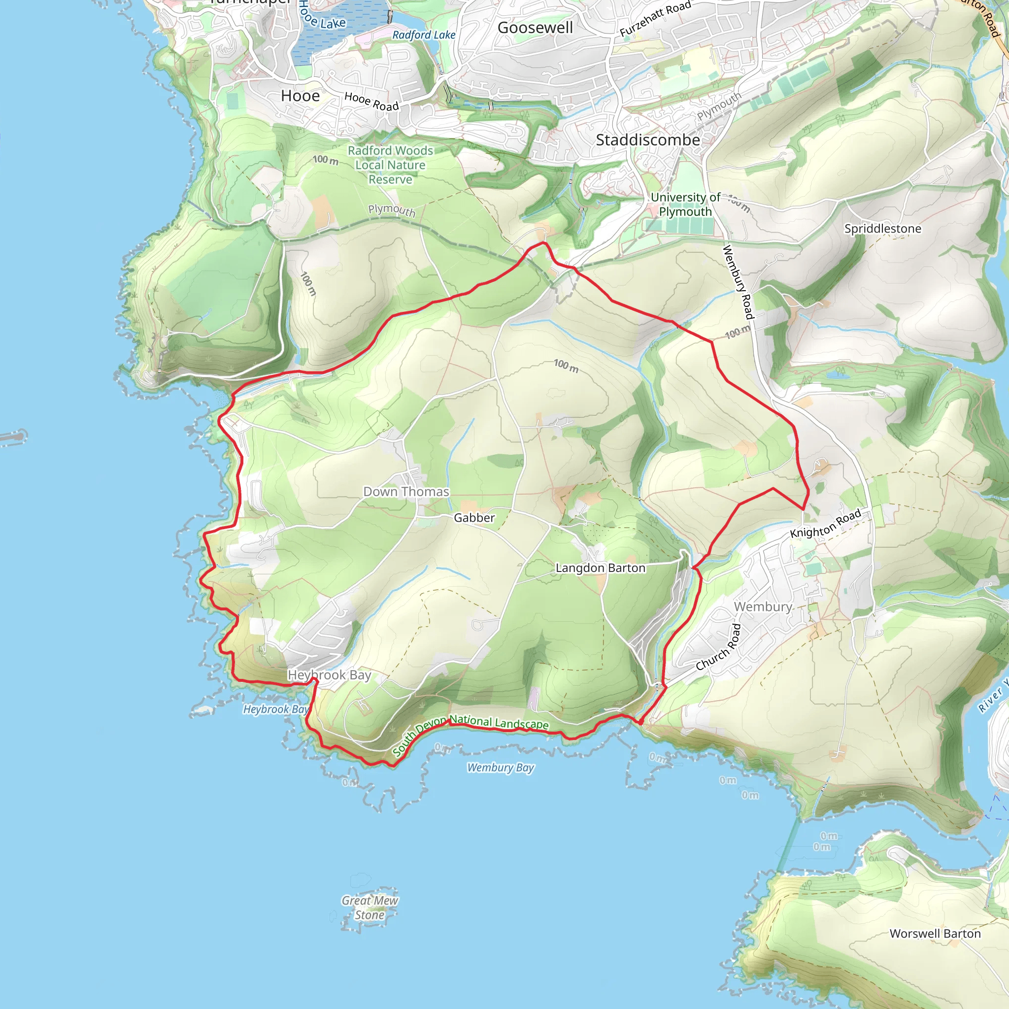 Wembury and Staddiscombe Walk mobile static map