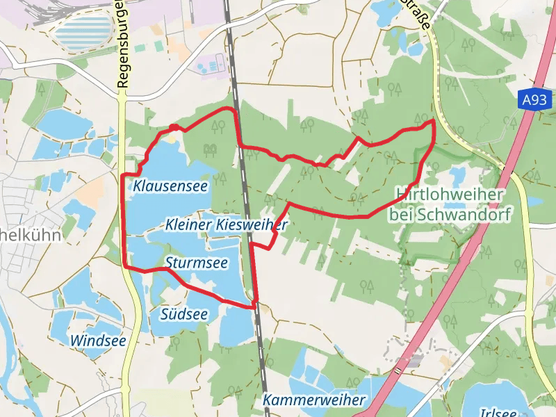 Klausensee and Sturmsee via Holzhaus-Klardorf Bhf