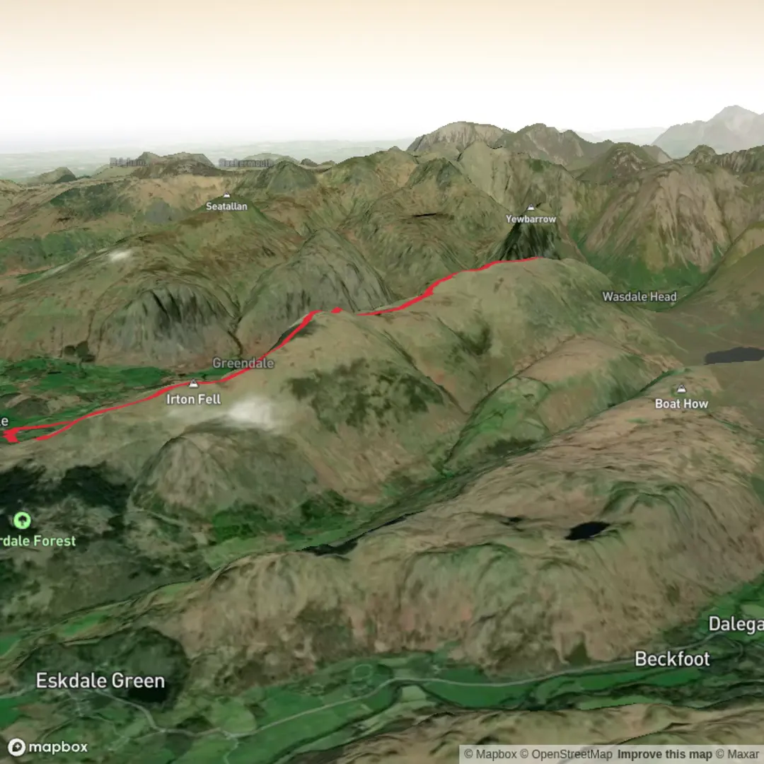 An image depicting the trail Wastwater Loop - 2 WRs and its surrounding area.