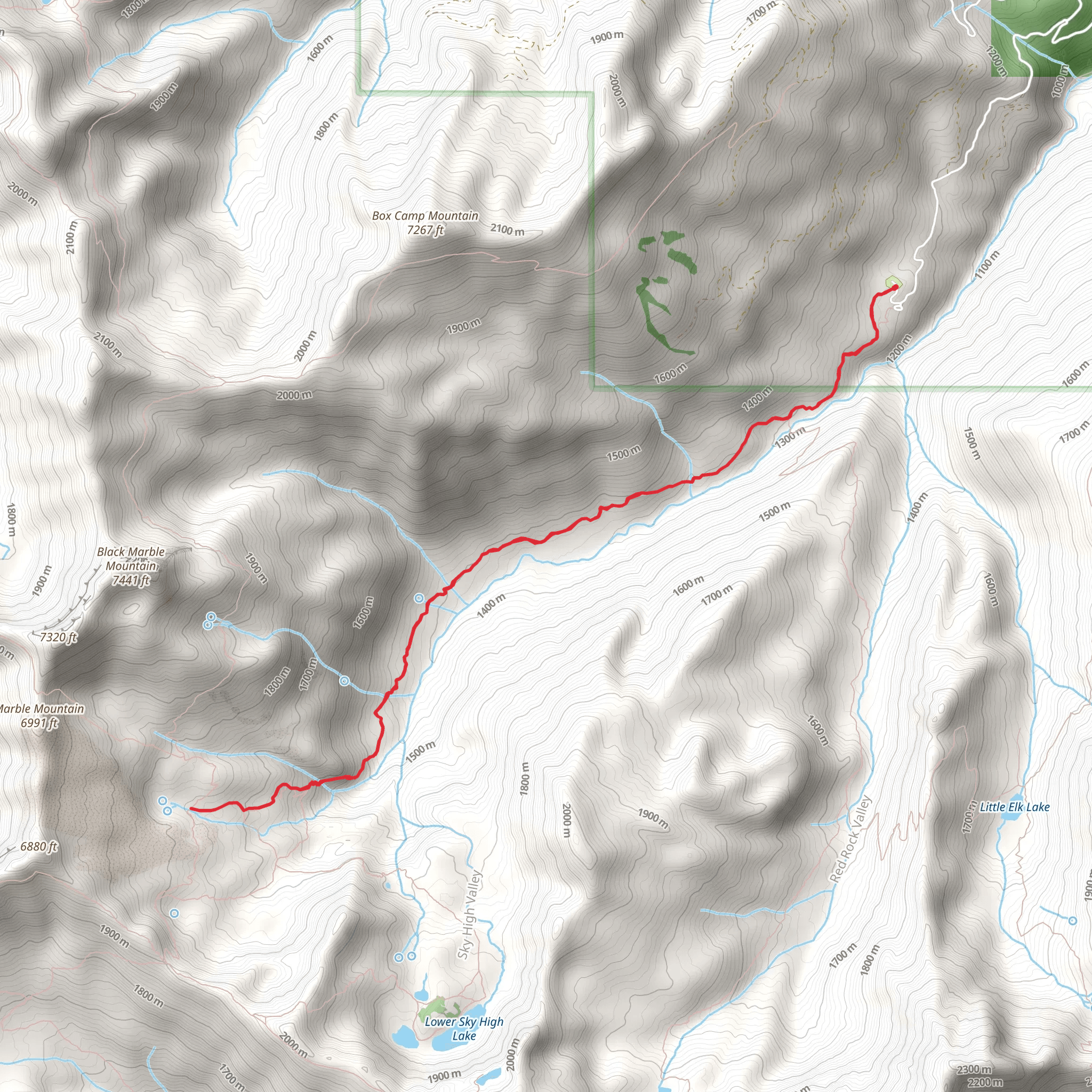Canyon Creek Trail mobile static map