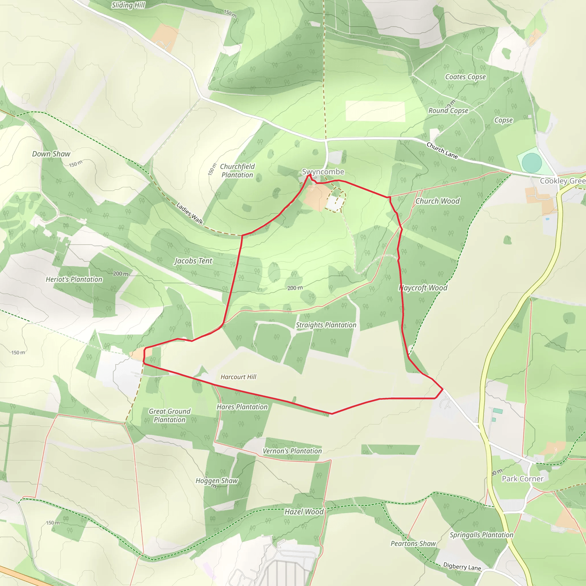 Straights Plantation Loop - Swyncombe mobile static map