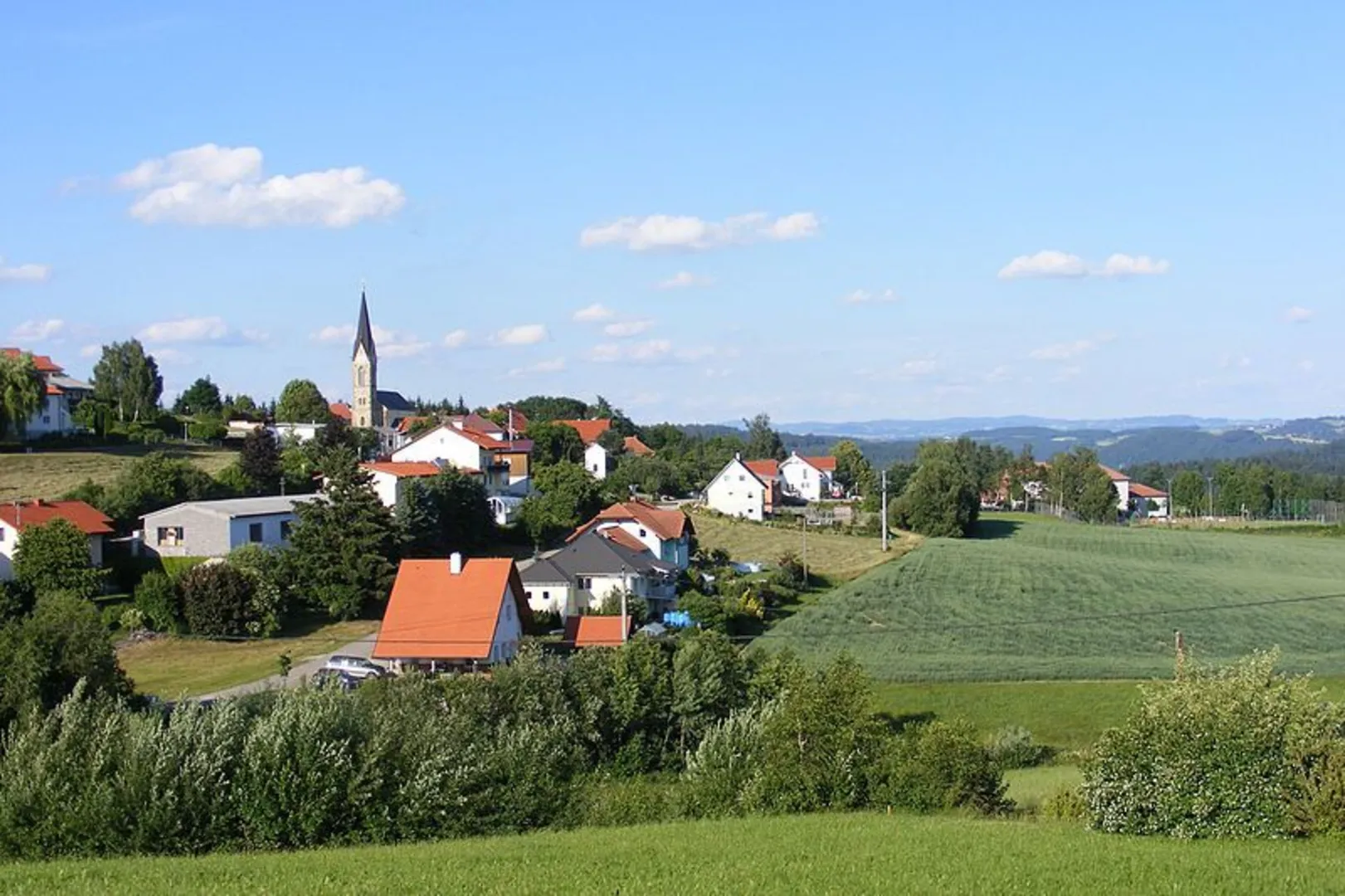 An image depicting the trail Waldkirchen - Blick Loop Trail and its surrounding area.