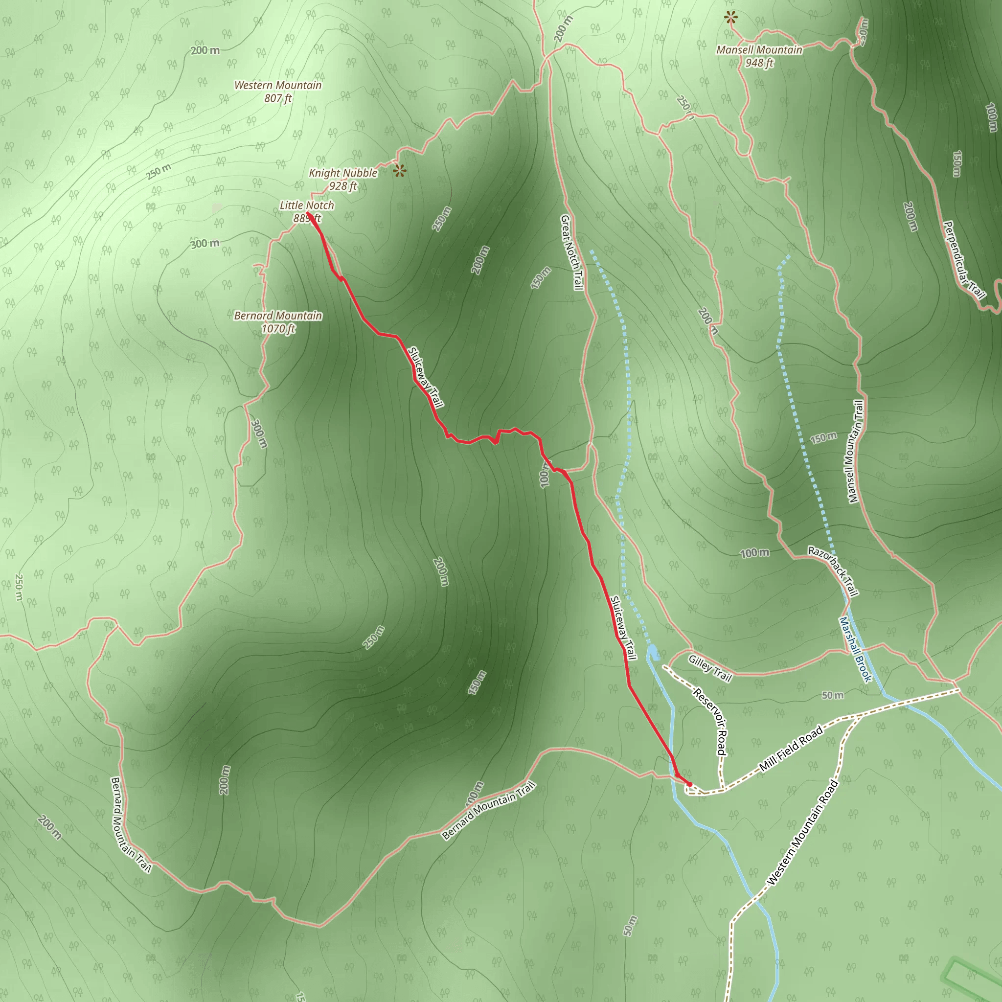 Sluiceway Trail mobile static map