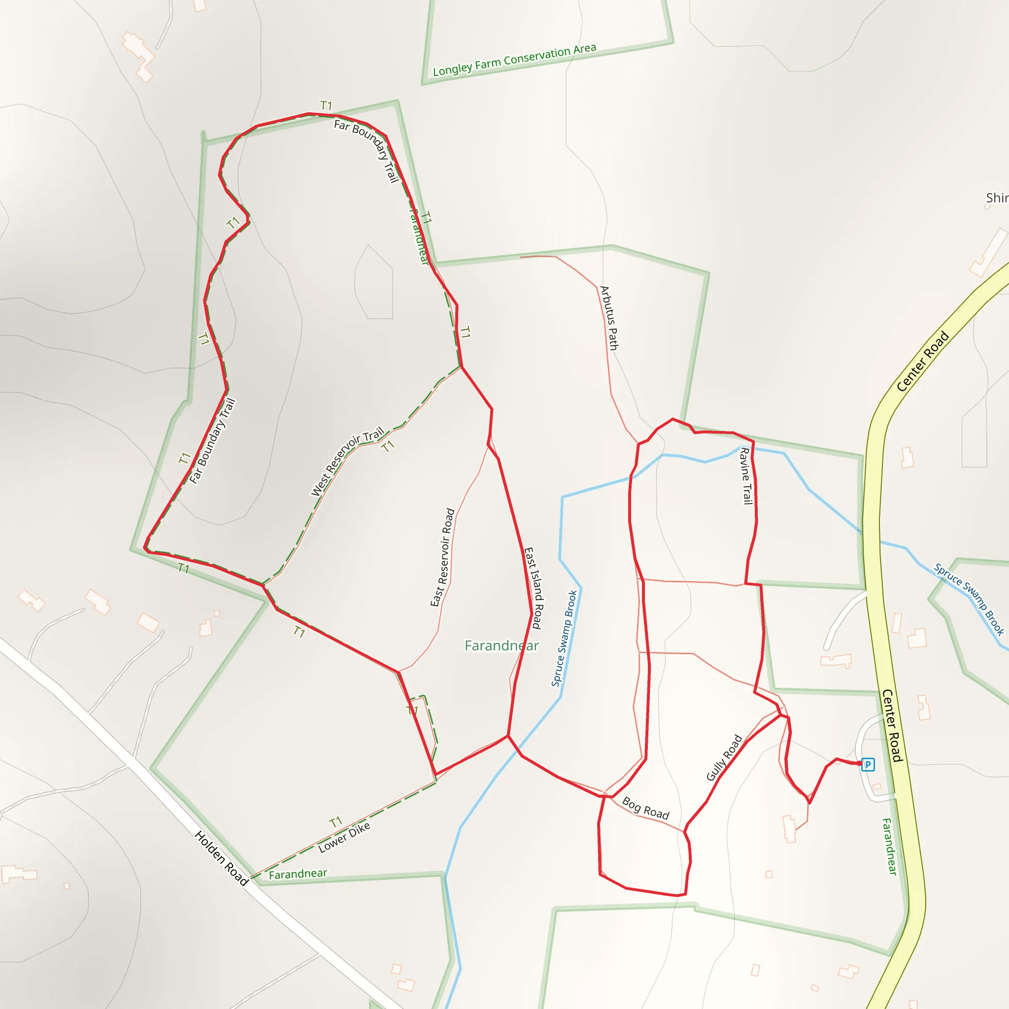 Spruce Swamp Brook Loop Trail mobile static map