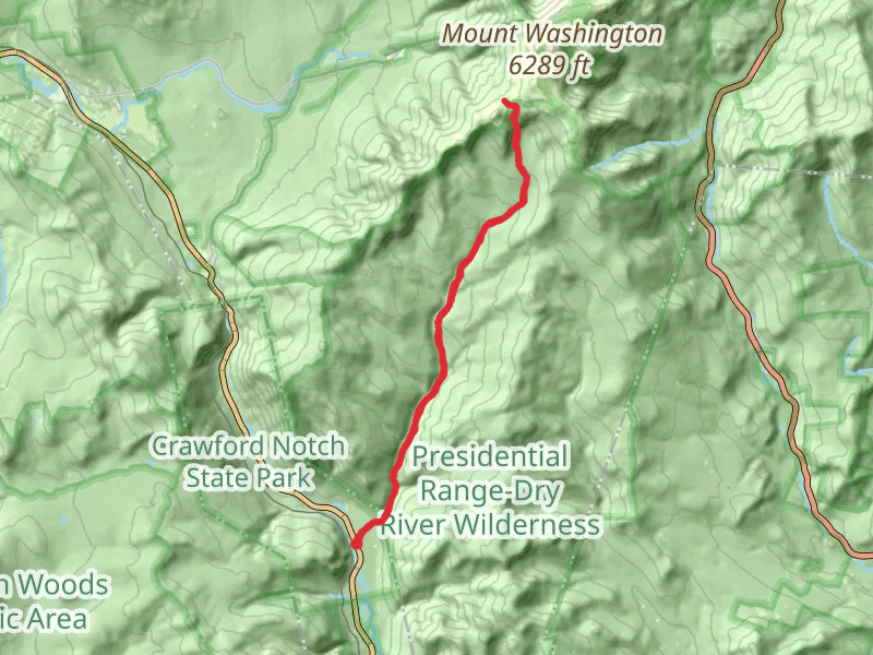 Upper Lake of the Clouds and Dry River Trail mobile static map