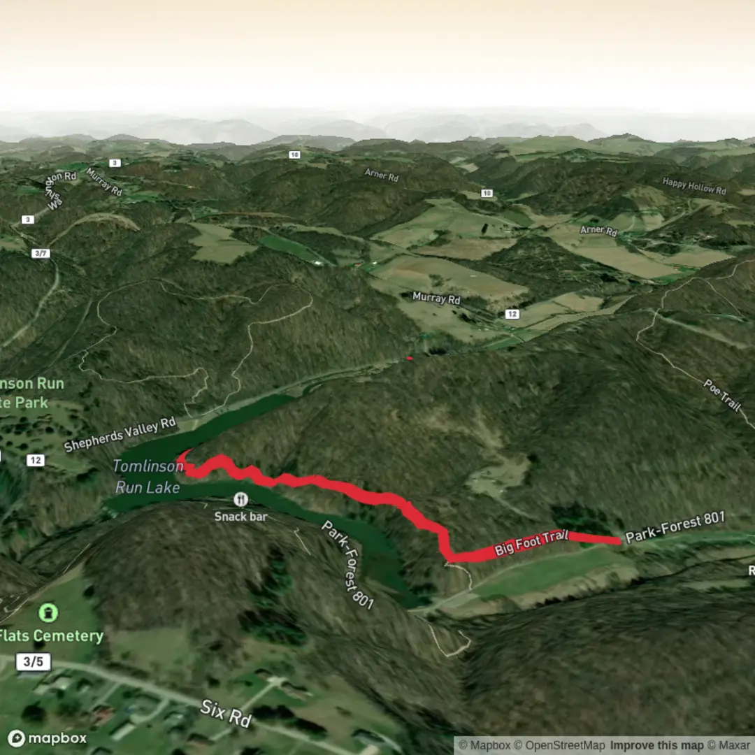 An image depicting the trail Big Foot Trail and its surrounding area.