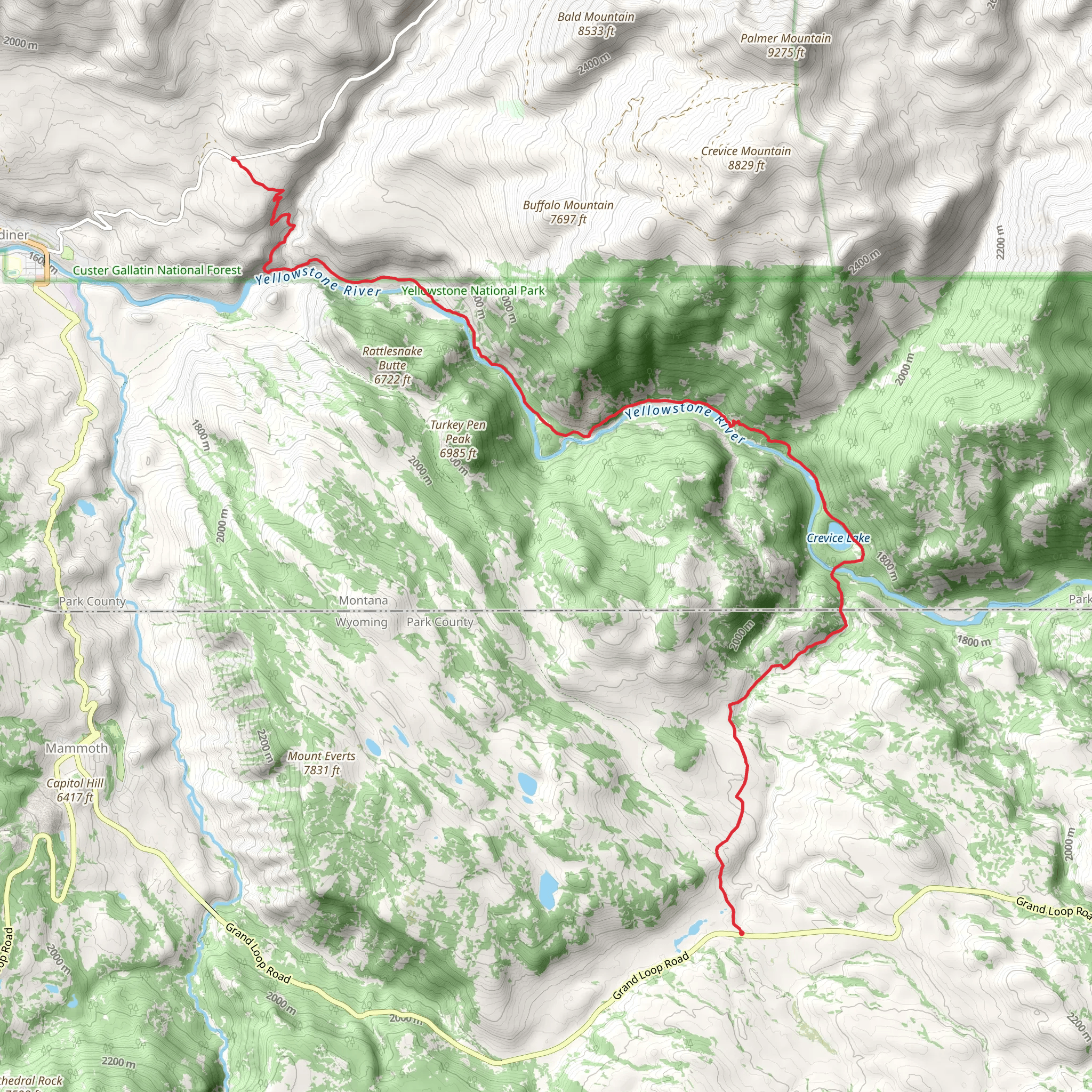 Blacktail Deer Creek, Crevice Lake and Yellowstone River Trail | Park