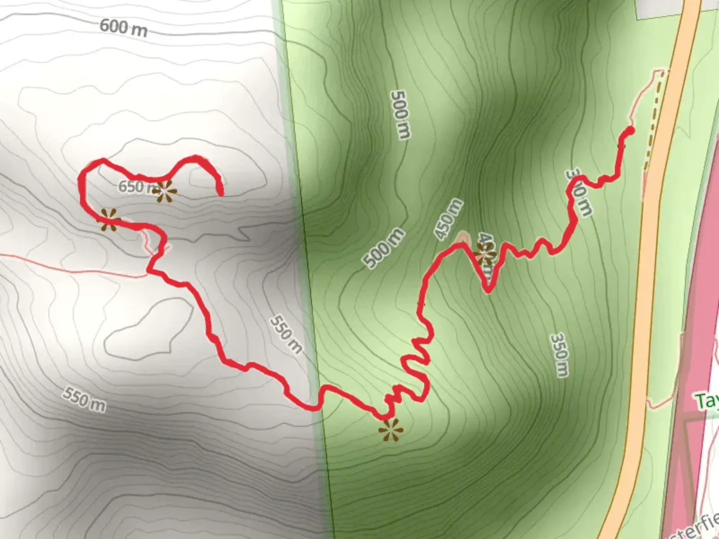 An image depicting the trail Pokamoonshine Mountain via Ranger Trail and its surrounding area.