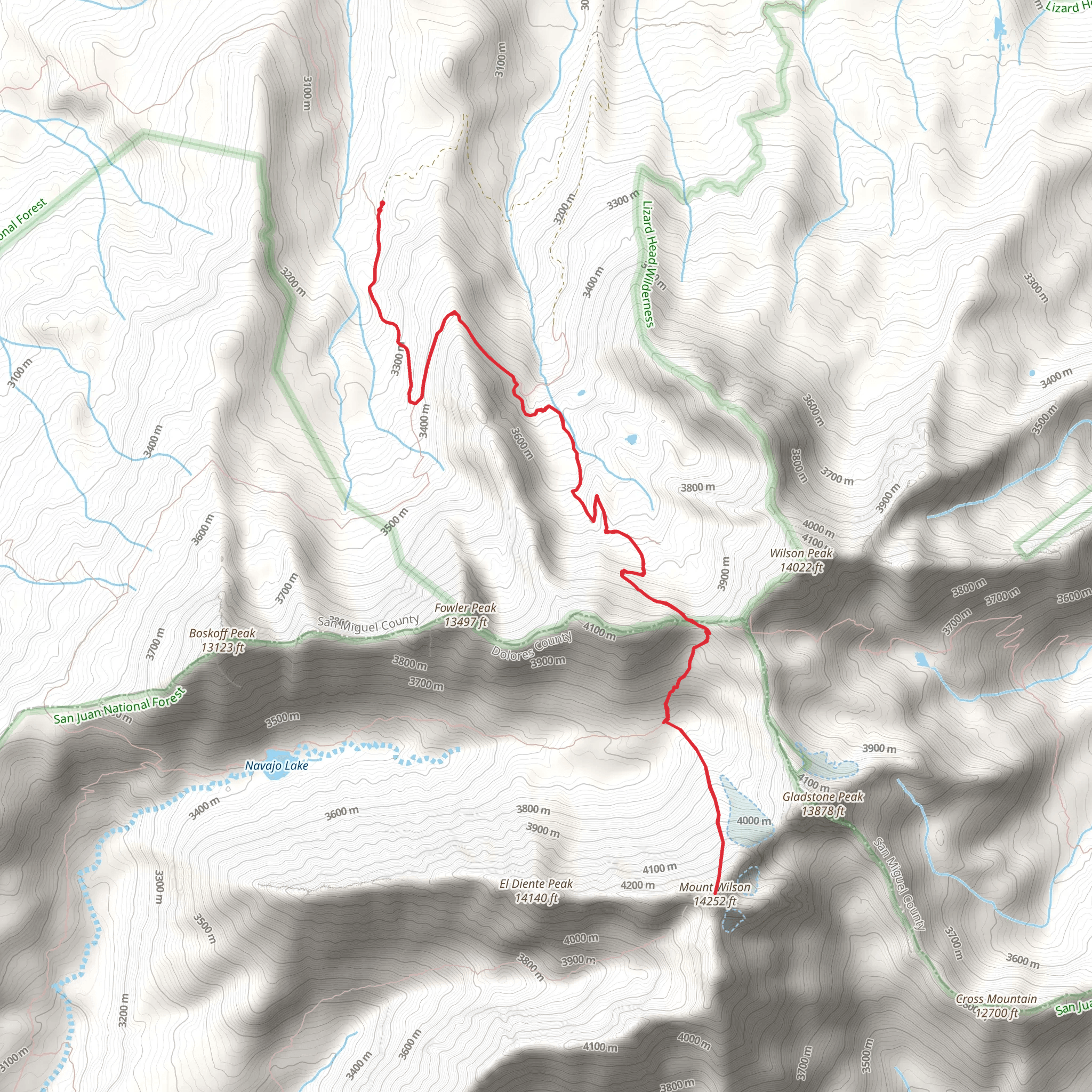 Mount Wilson via Rock of Ages mobile static map