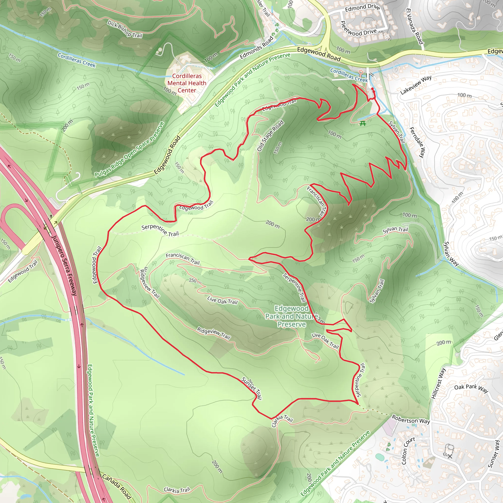 Baywood Glen Trail and Edgewood Trail Loop mobile static map