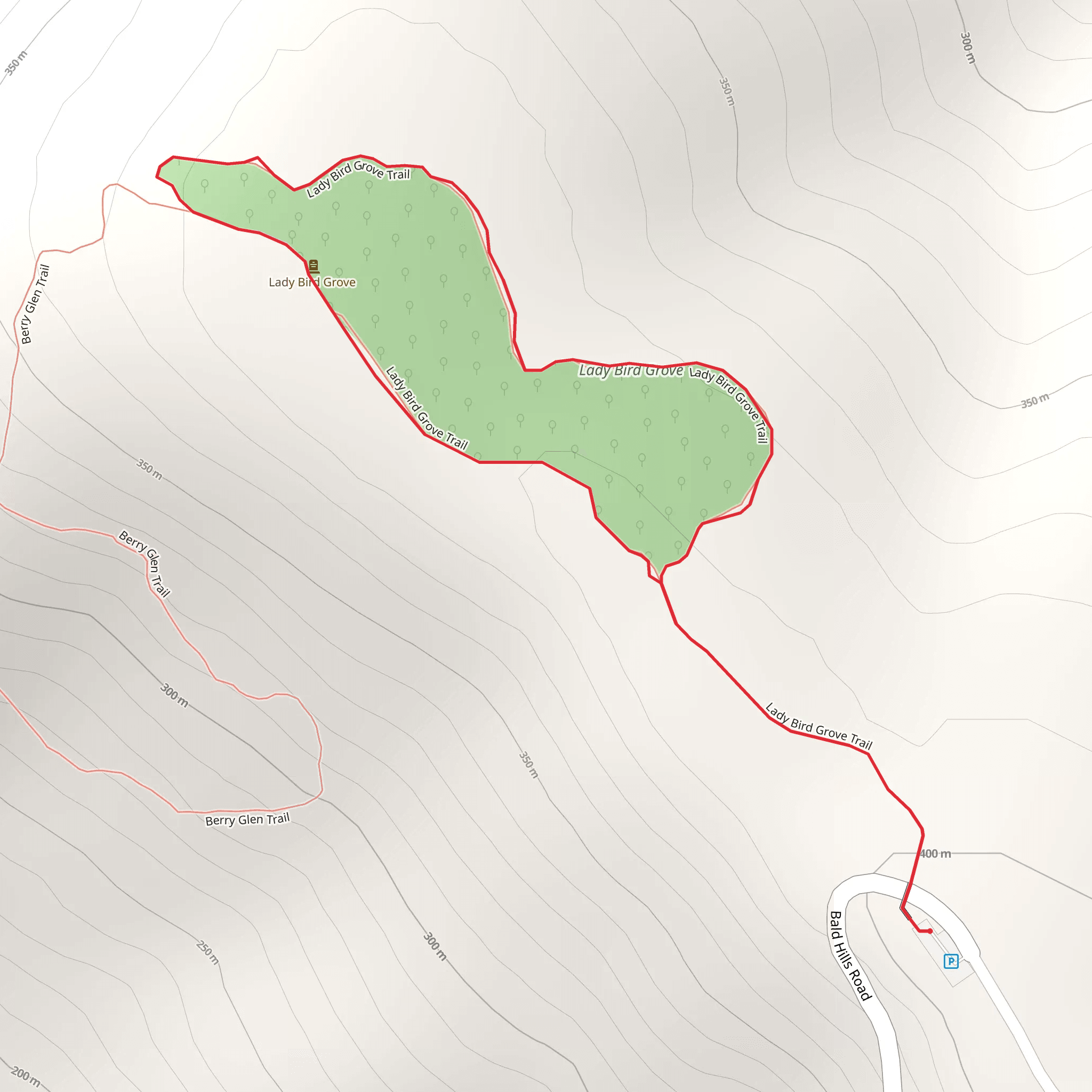Lady Bird Grove Trail Loop mobile static map