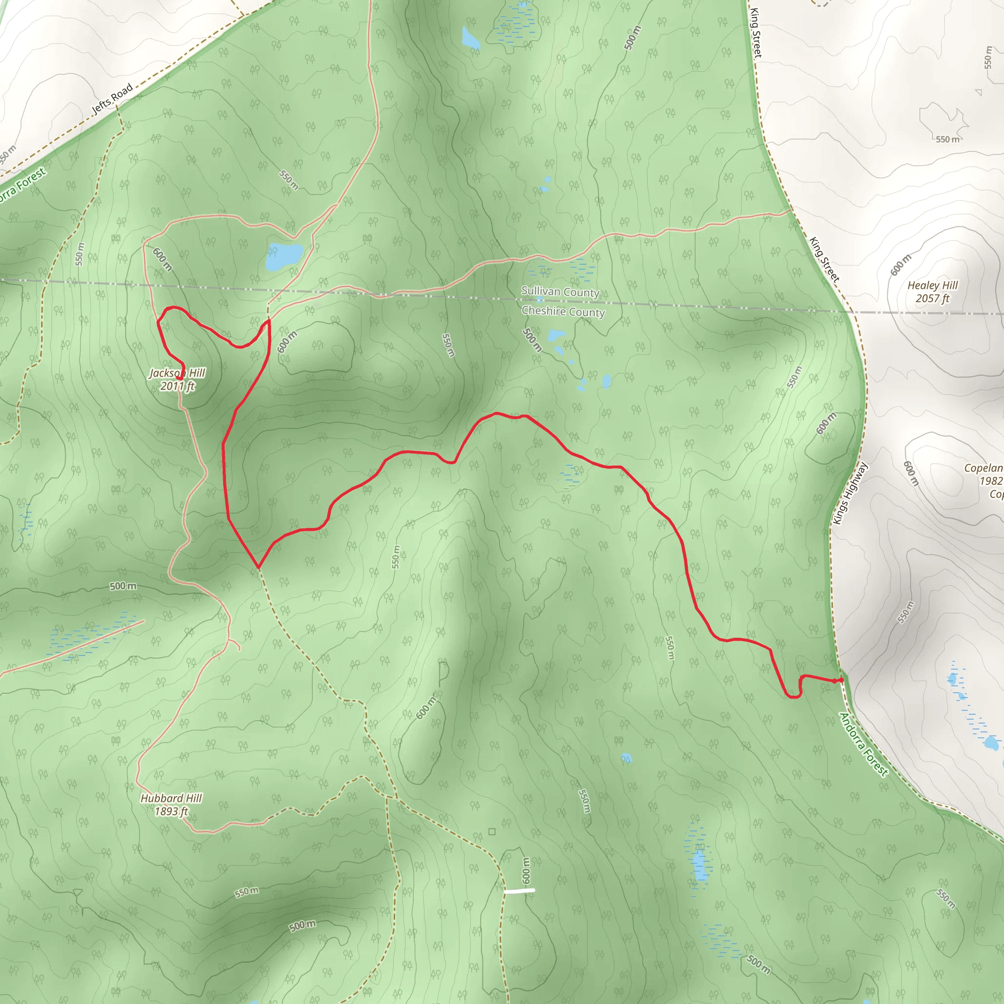 Jackson Hill Trail mobile static map