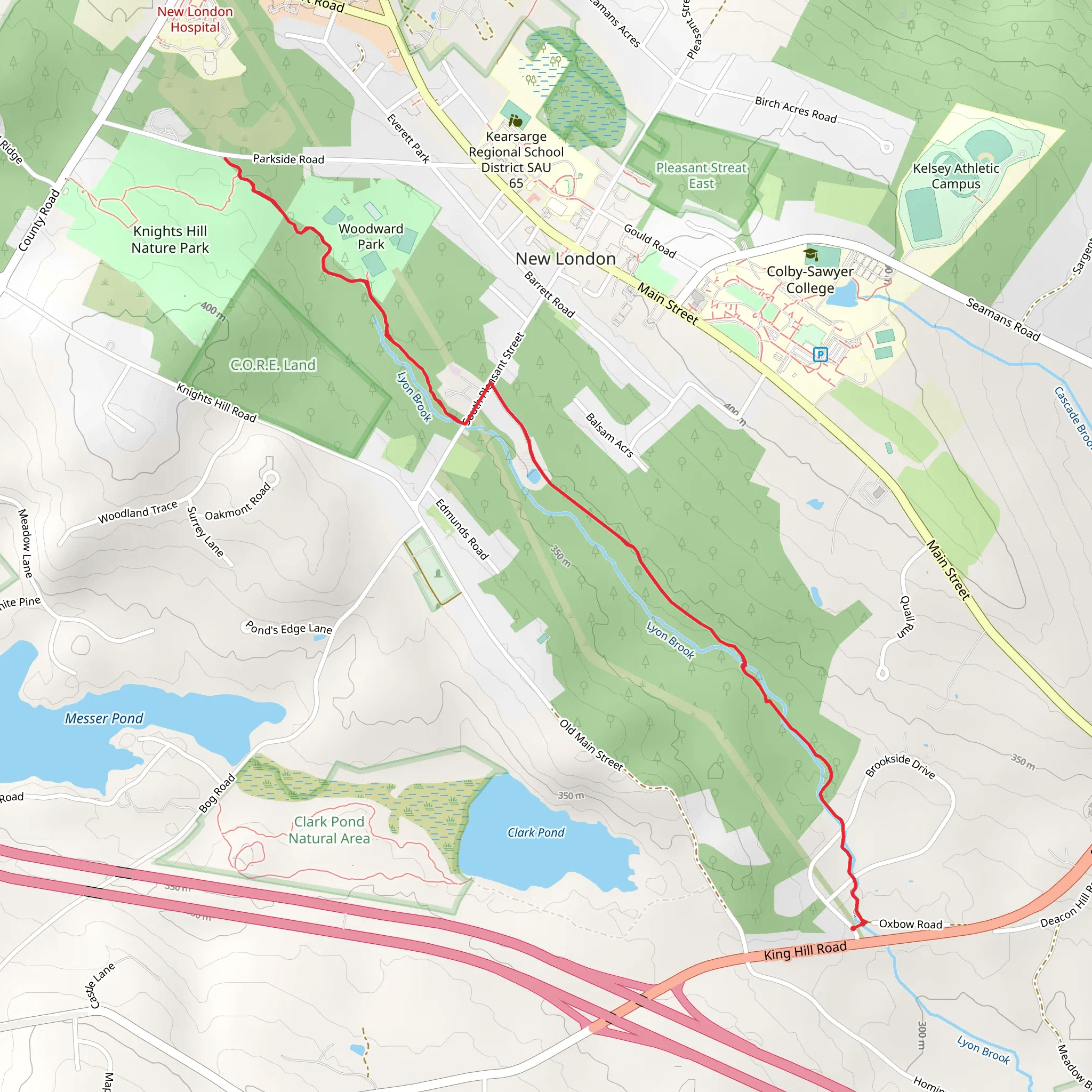 Lyon Brook Trail mobile static map