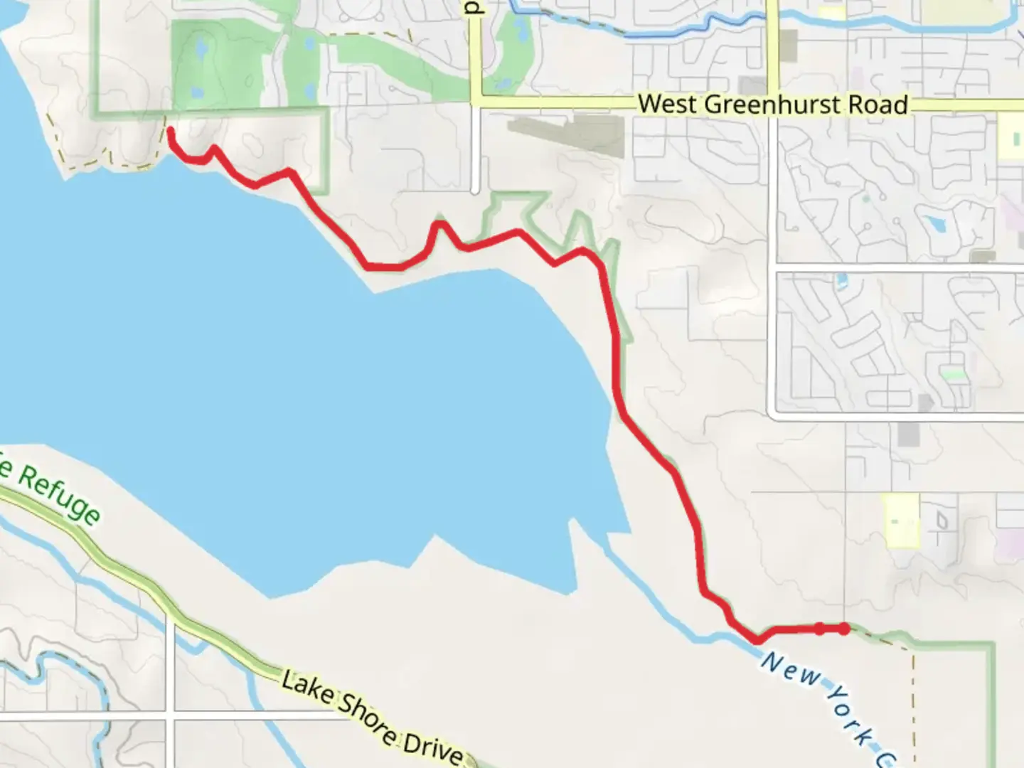 An image depicting the trail East SHoreline Trail - Lake Lowell and its surrounding area.