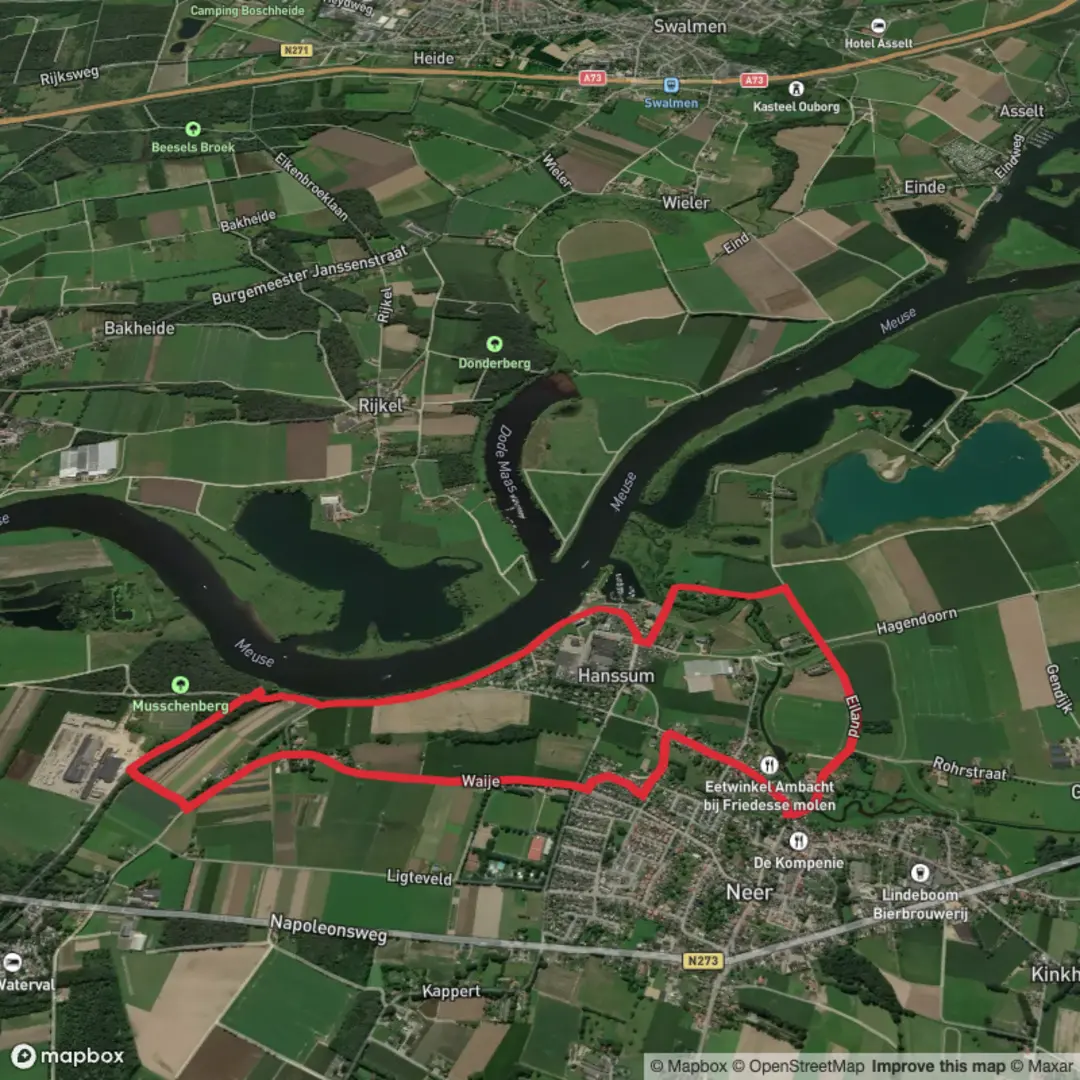 An image depicting the trail Hanssum Loop and its surrounding area.