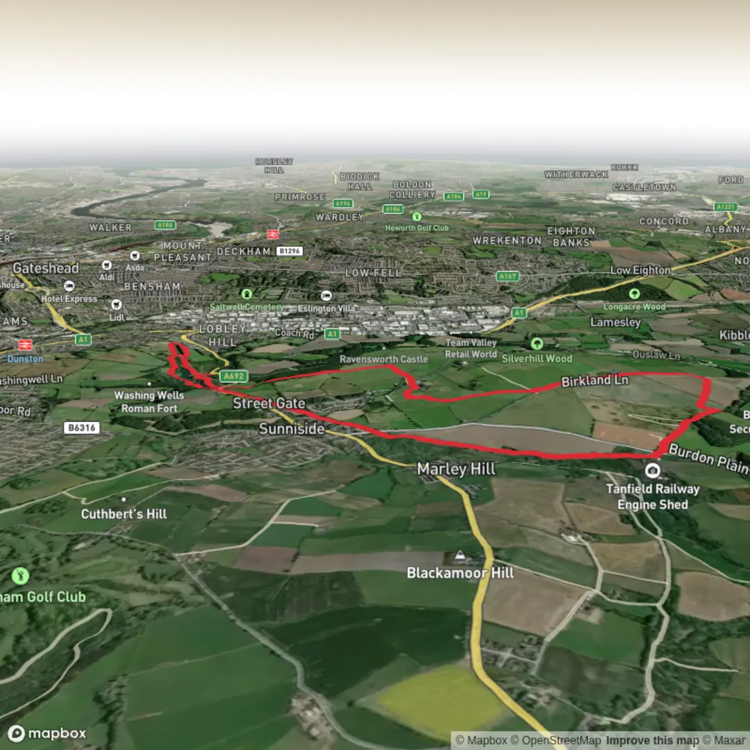 An image depicting the trail Watergate Park, Street gate, Burdon Moor 2026 and its surrounding area.