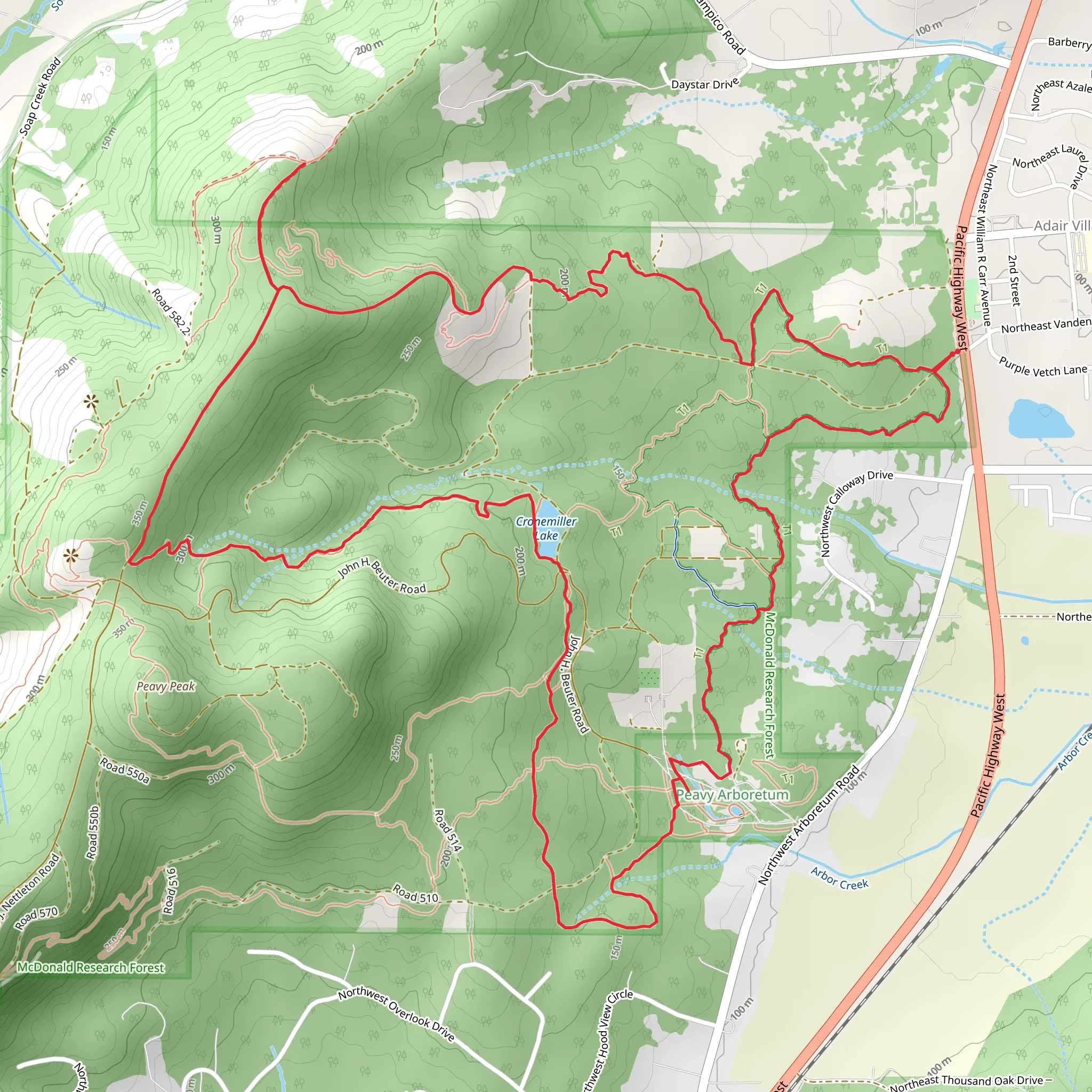 Calloway Creek, Cronemiller Lake and Bonzai Loop Trail mobile static map