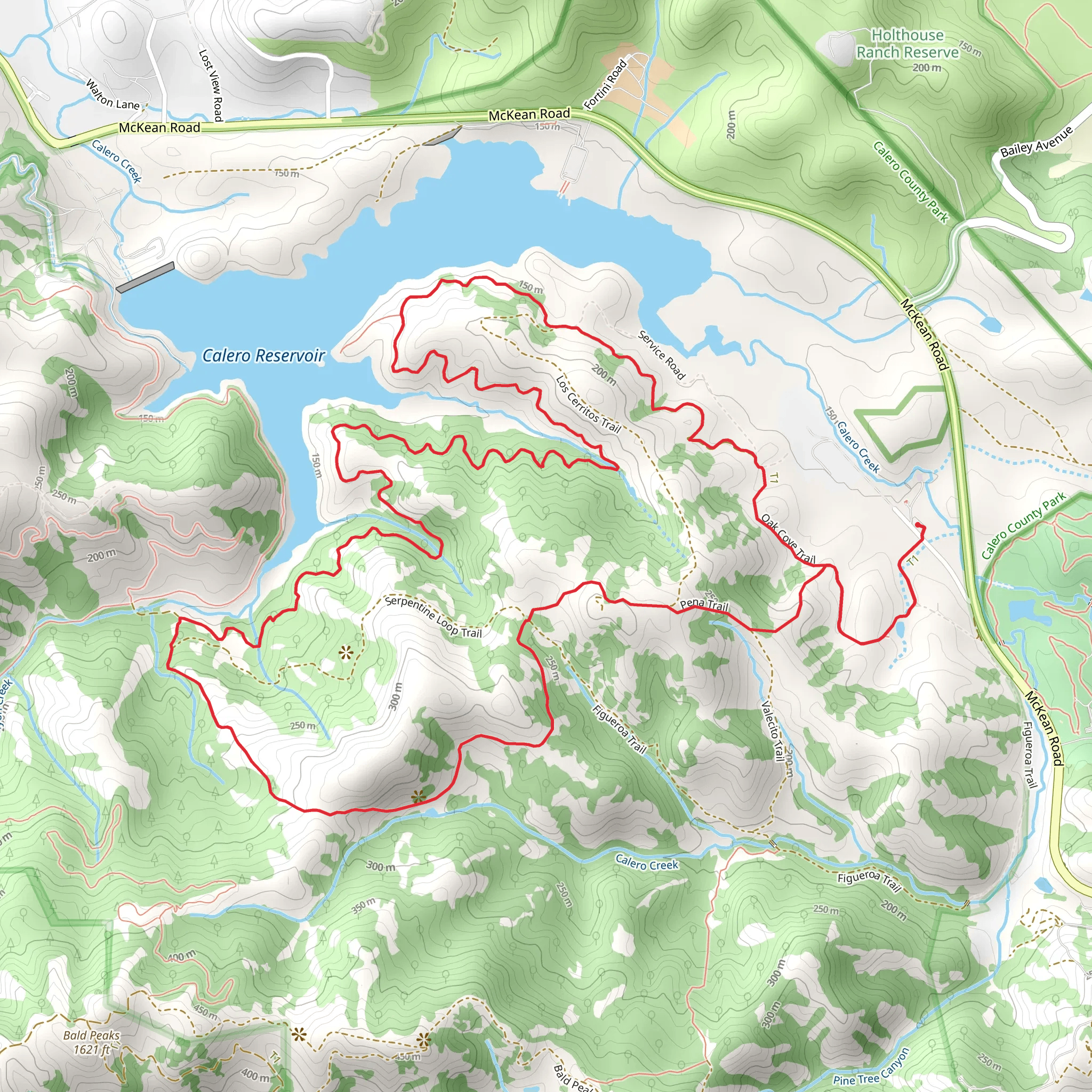 Oak Grove and Serpentine Loop Trail mobile static map