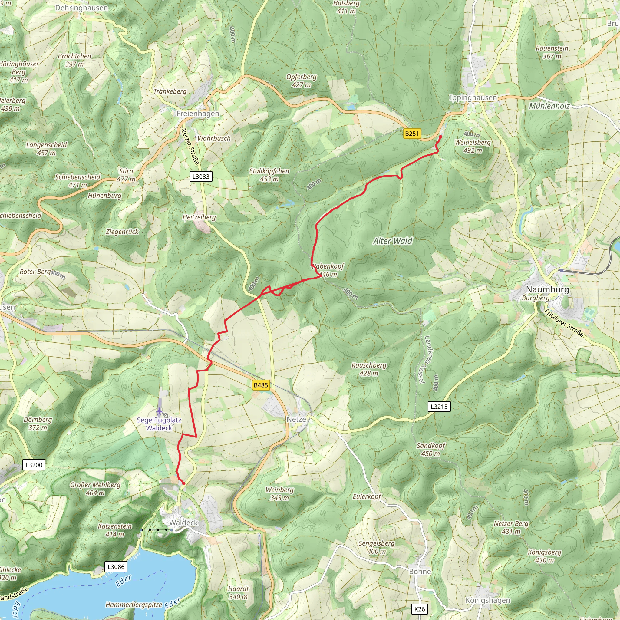 Hasenmühle to Waldeck Walk mobile static map