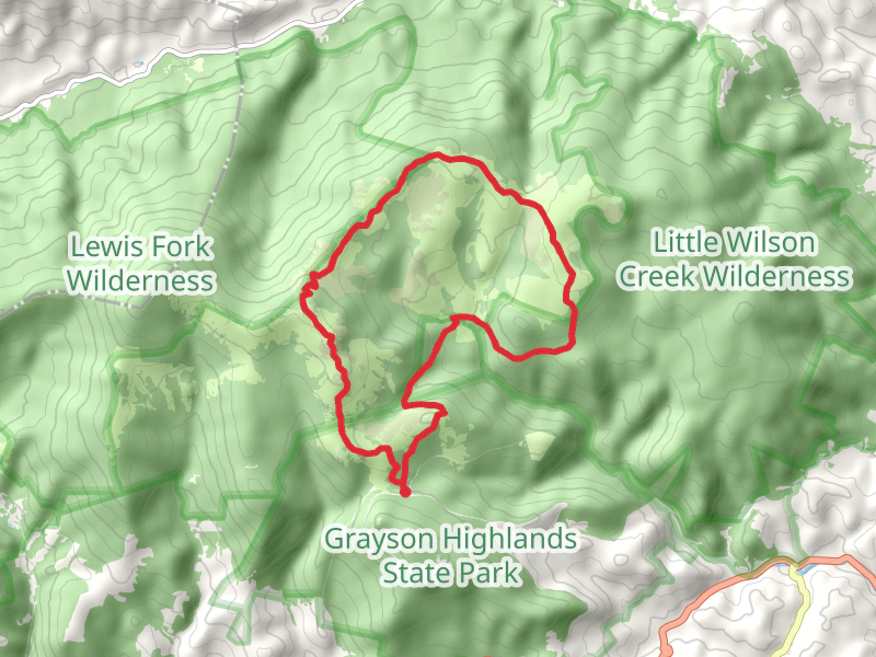 Appalachian Spur, Crest and Wilburn Ridge Loop Trail mobile static map