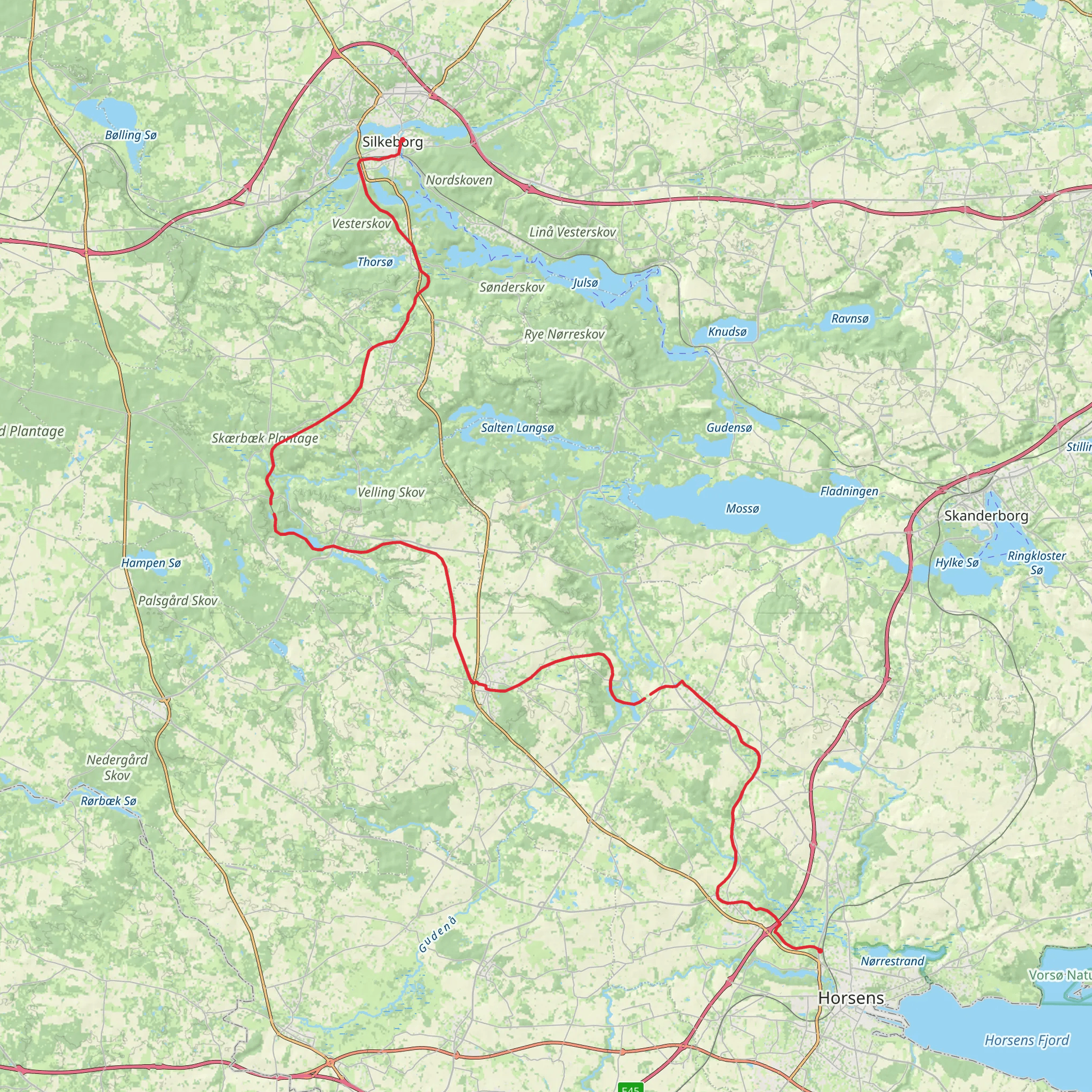 Horsens - Silkeborg Nature Trail mobile static map