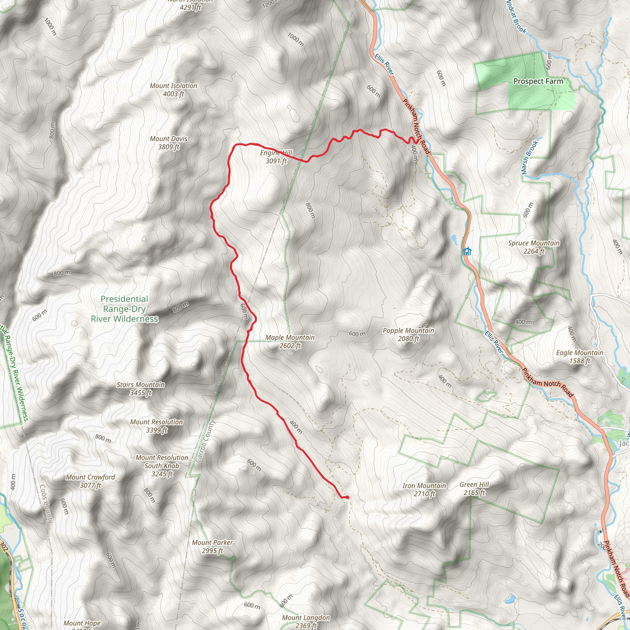 Rocky Branch and Isolation Trail mobile static map
