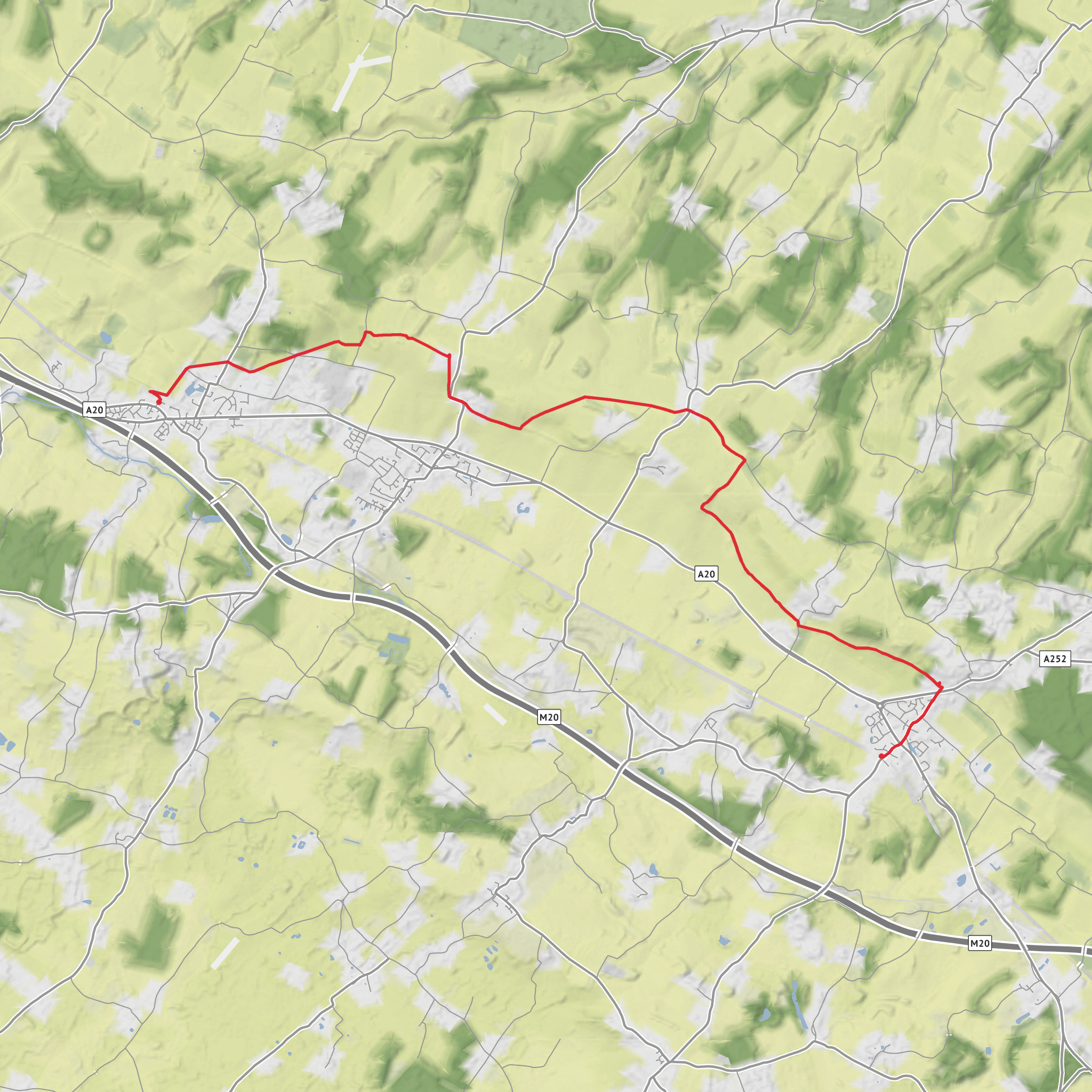 Harrietsham to Charing Station to station mobile static map
