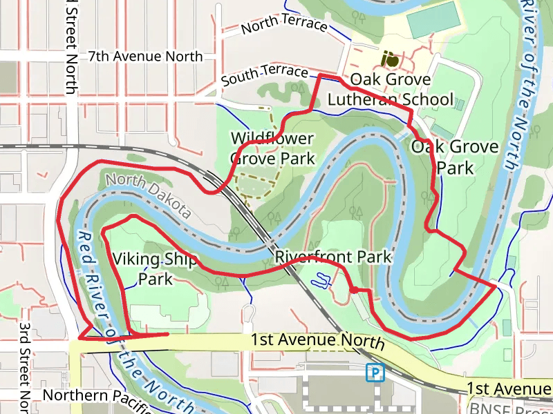 Wildflower Grove Park, Riverside Park and Viking Ship Park Loop