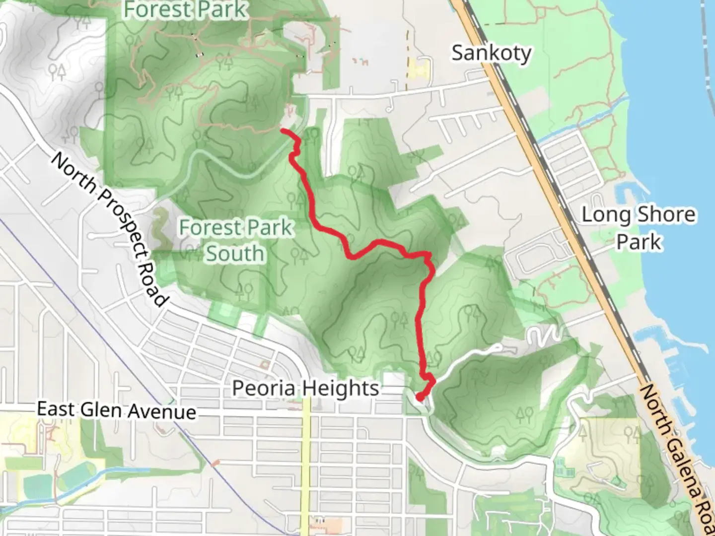 An image depicting the trail Pimiteoui Trail and its surrounding area.