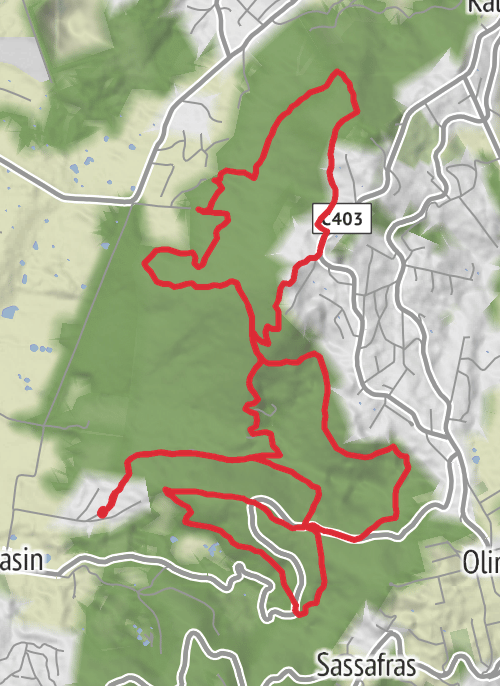 Hike from The Basin mobile static map
