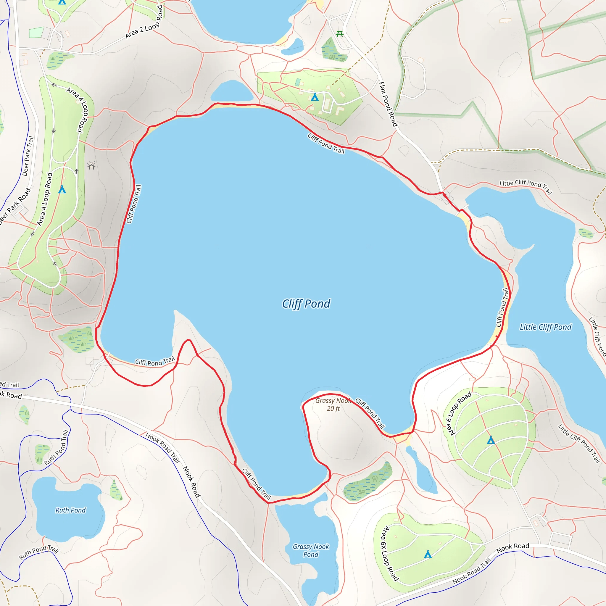 Cliff Pond Loop mobile static map