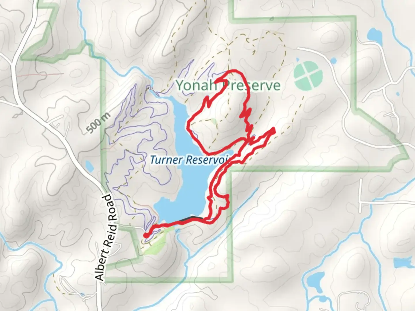 An image depicting the trail Creek Loop Trail - Turner Reservoir and its surrounding area.