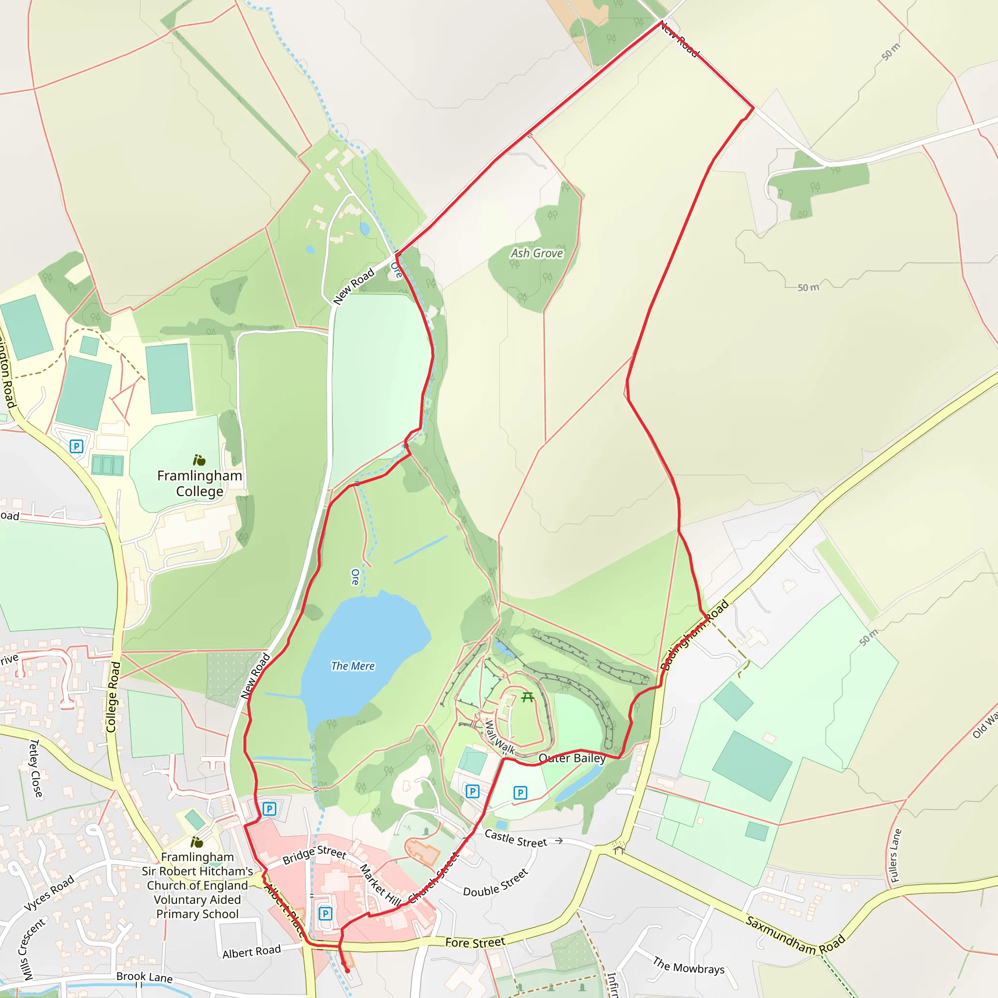 Framlingham Loop mobile static map