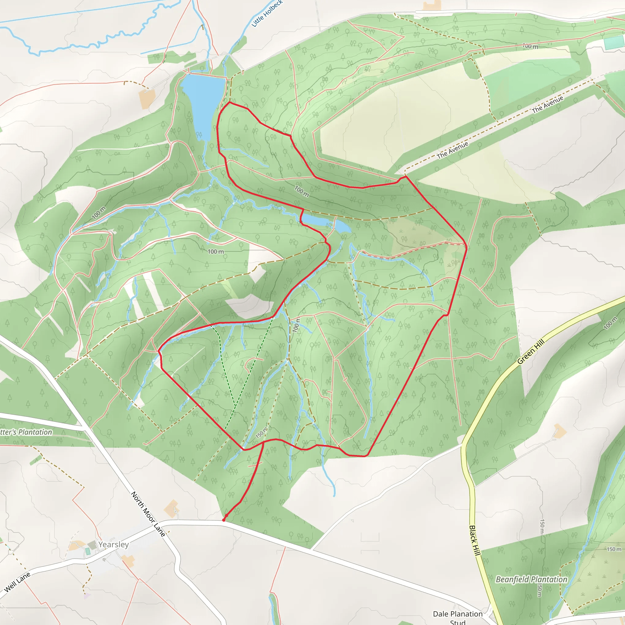 The Scar and Yearsley Moor Loop mobile static map
