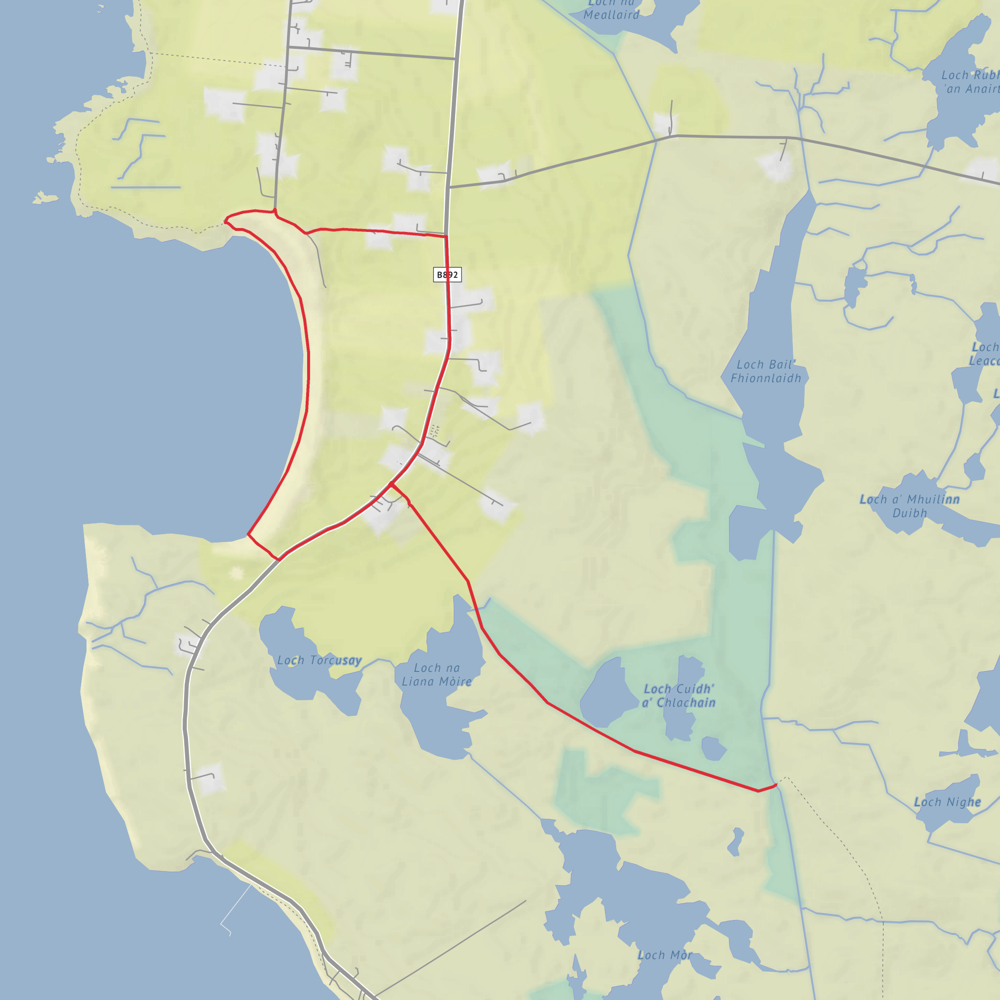 Culla Bay and Loch Mor mobile static map