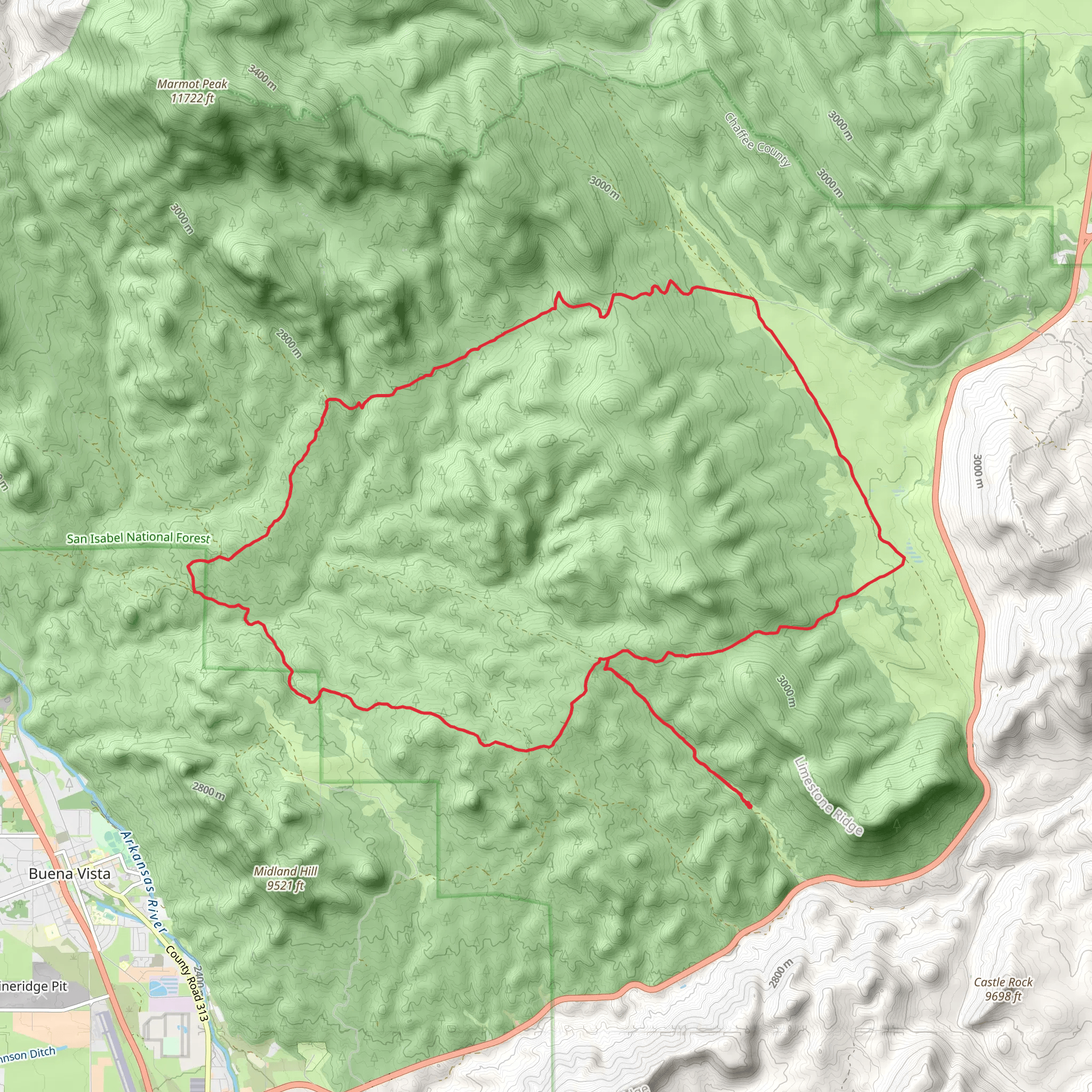Lenhardy Cutoff and Sevenmile Creek Road Loop mobile static map