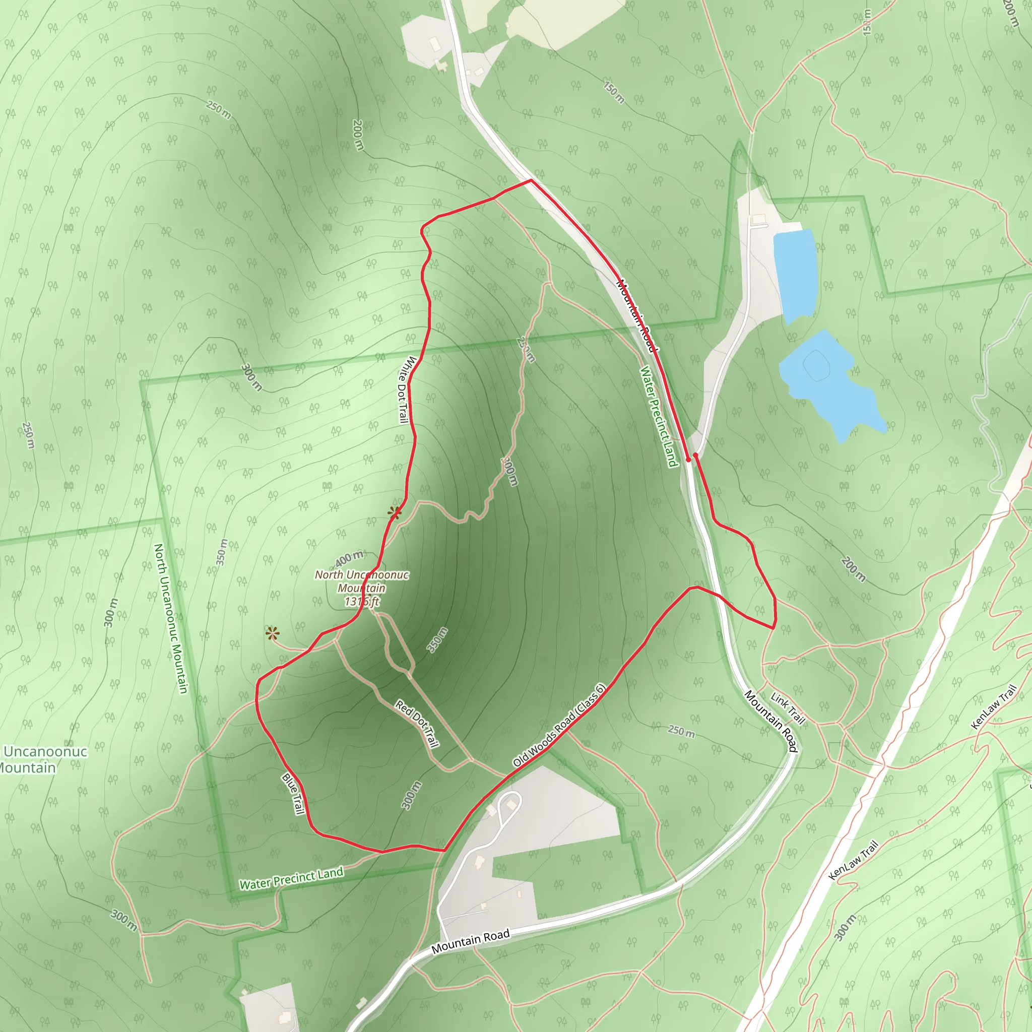 North Uncanoonuc Mountain Loop Trail mobile static map