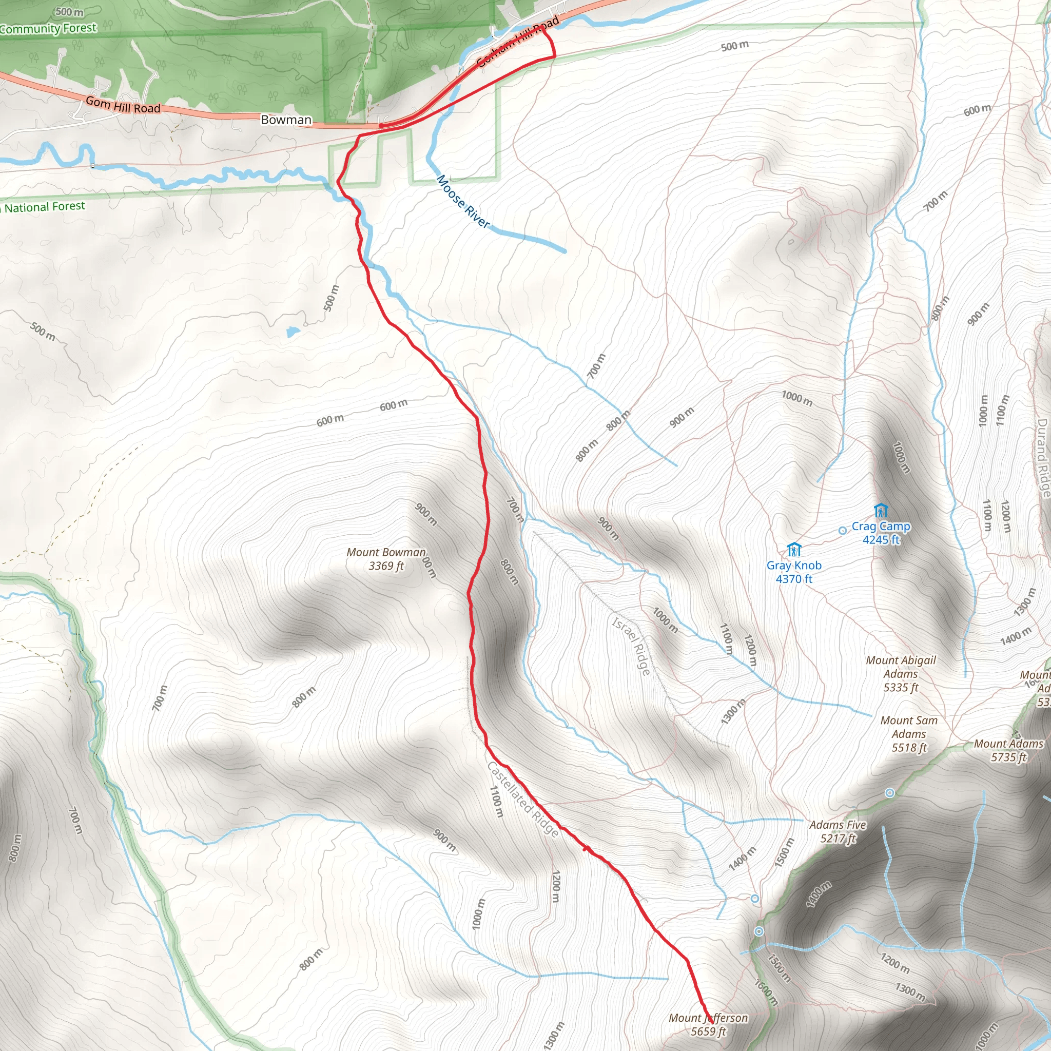 Mount Jefferson via Castle Trail mobile static map