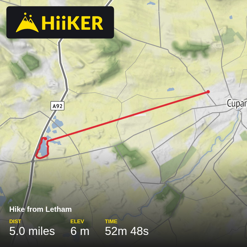 A map preview of the recording Fife Walking.