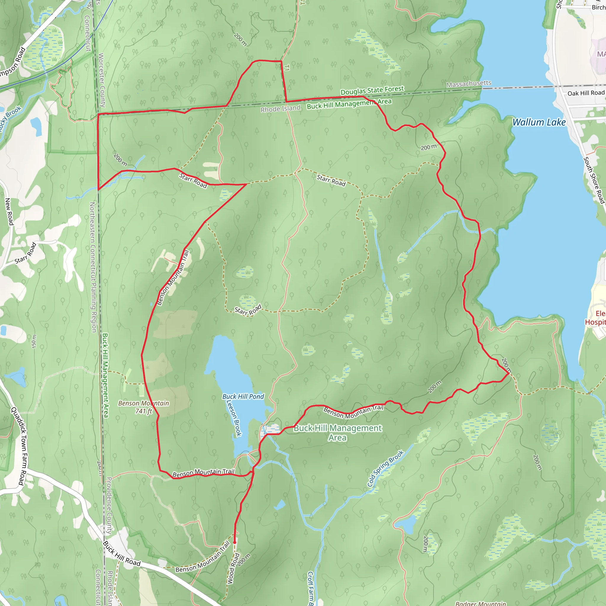 Buck Hill and Benson Mountain Loop Trail mobile static map